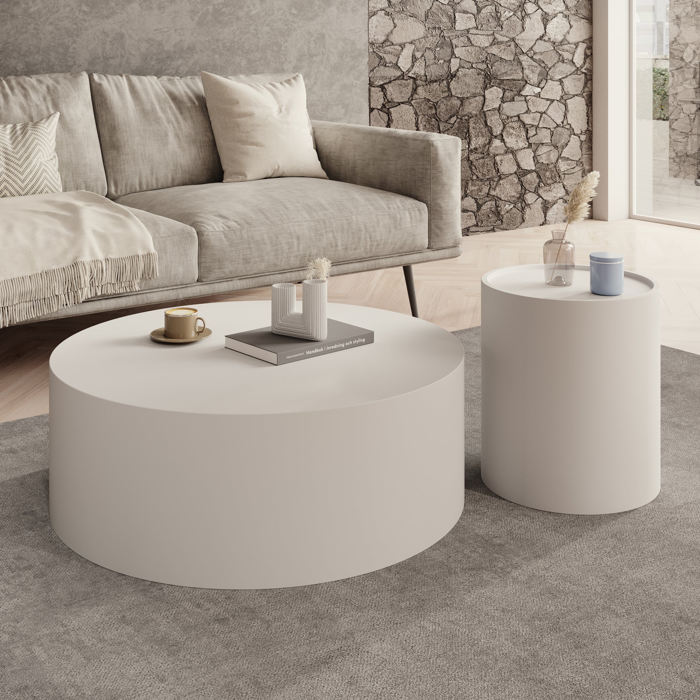 Mesa - Salontafel set van 2 - Wit - 90x32 cm