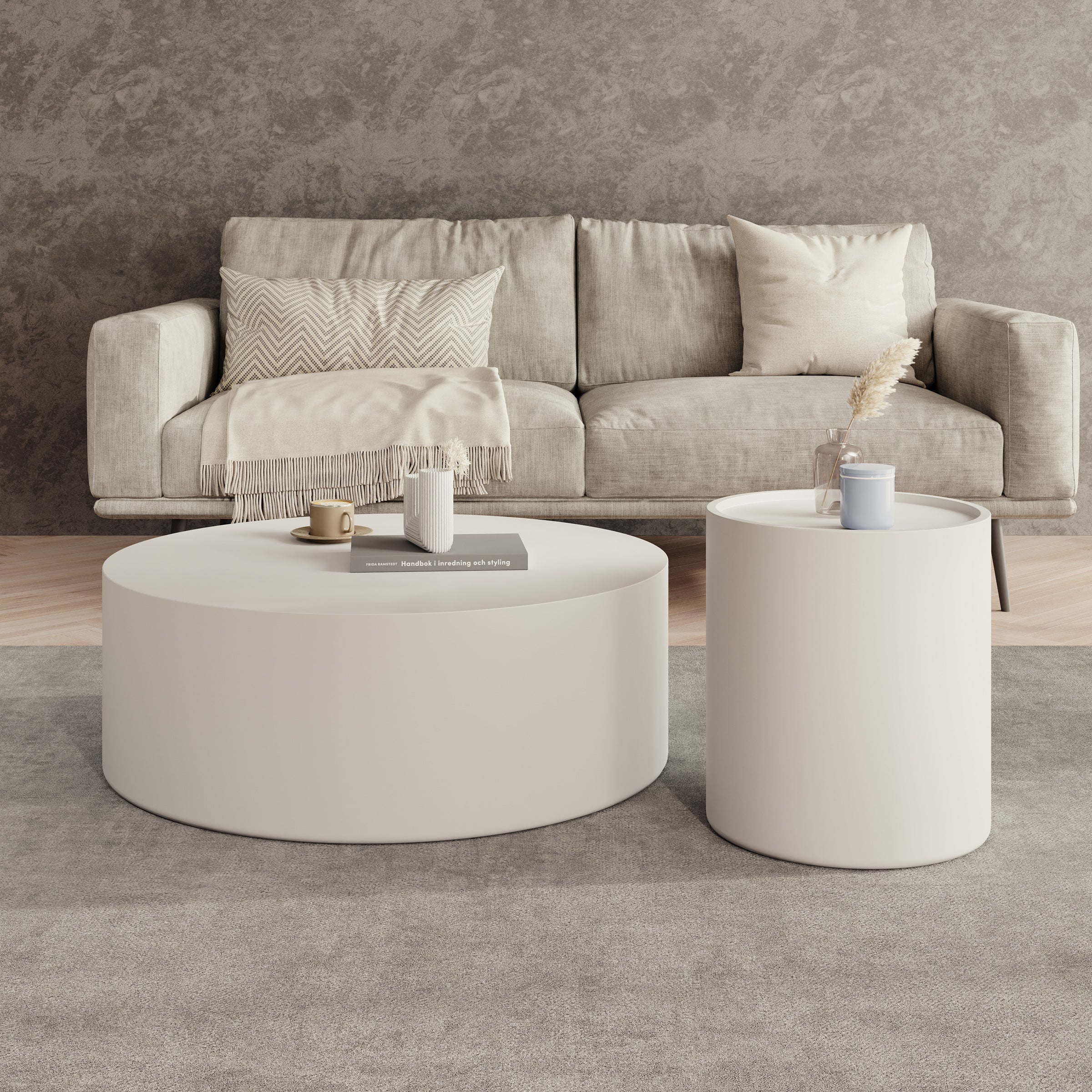 Mesa - Salontafel set van 2 - Wit - 90x32 cm