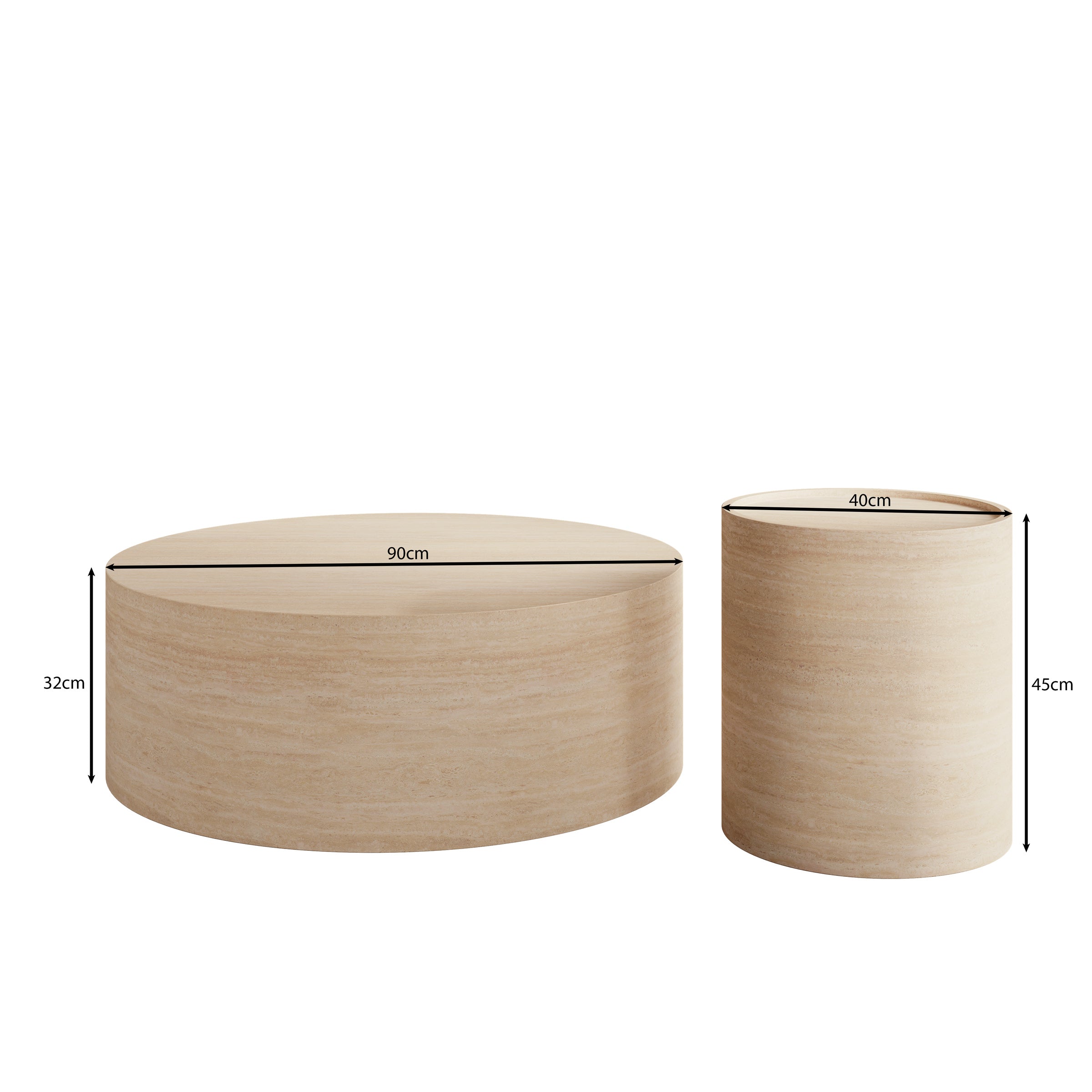 Mesa - Salontafel set van 2 - Zwart - 90x32 cm