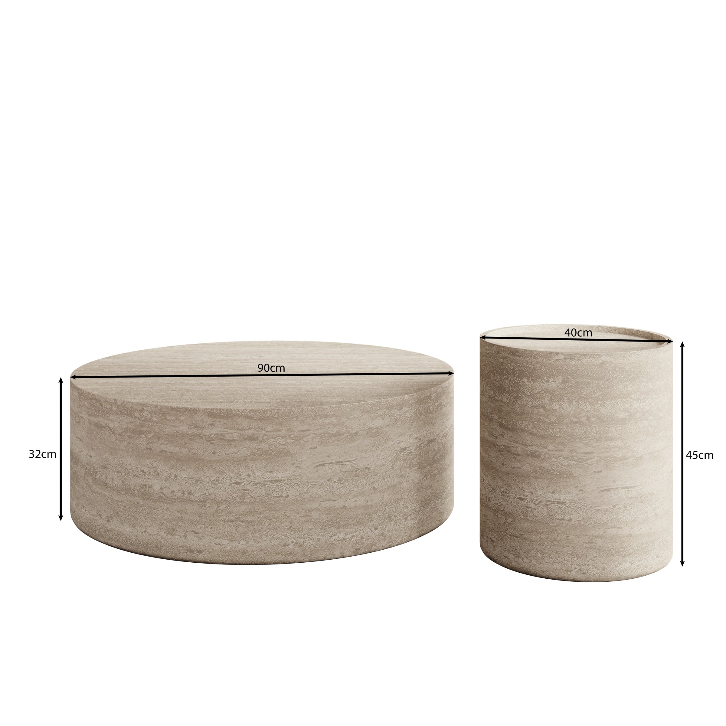Mesa - Salontafel set van 2 - Zwart - 90x32 cm