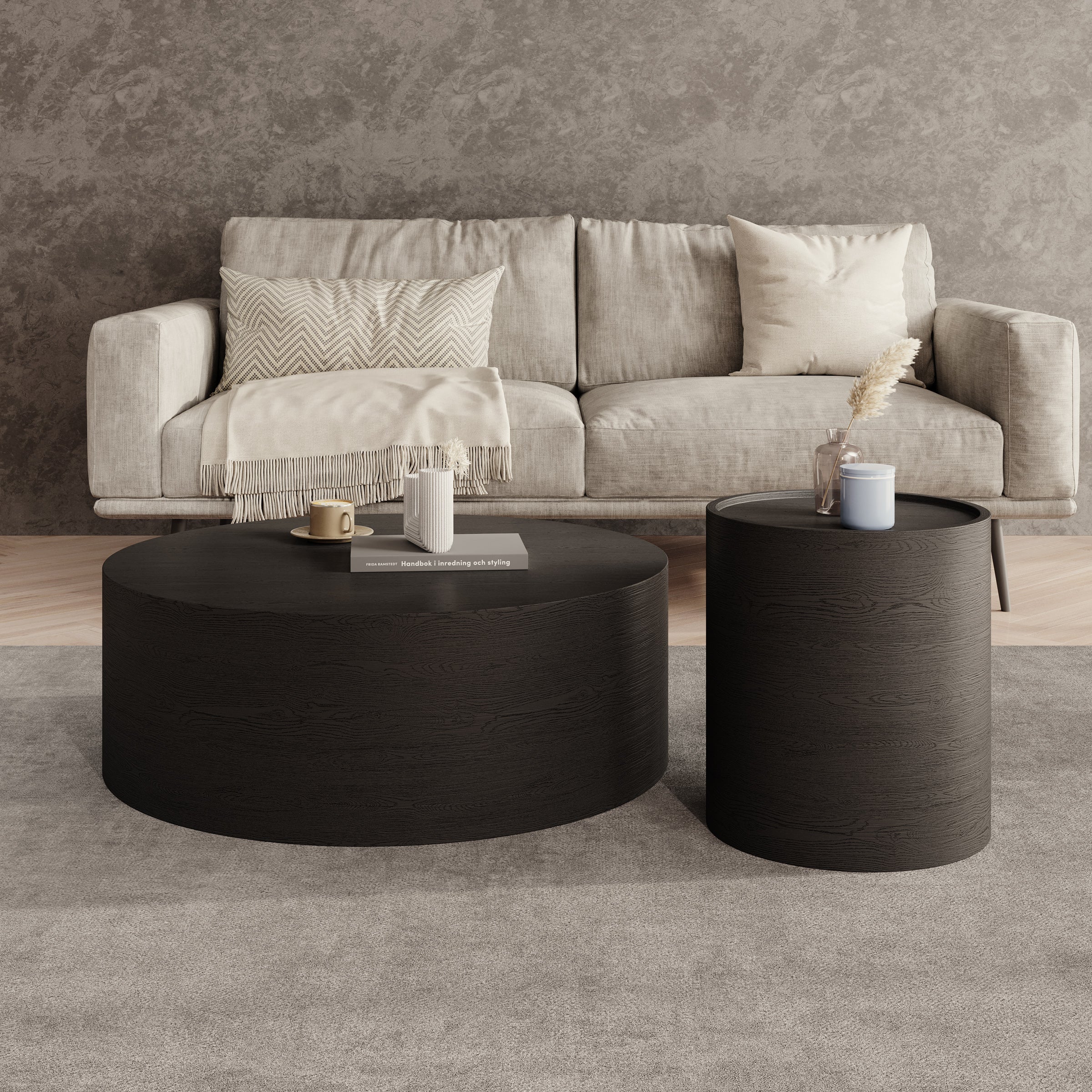 Mesa - Salontafel set van 2 - Zwart - 90x32 cm