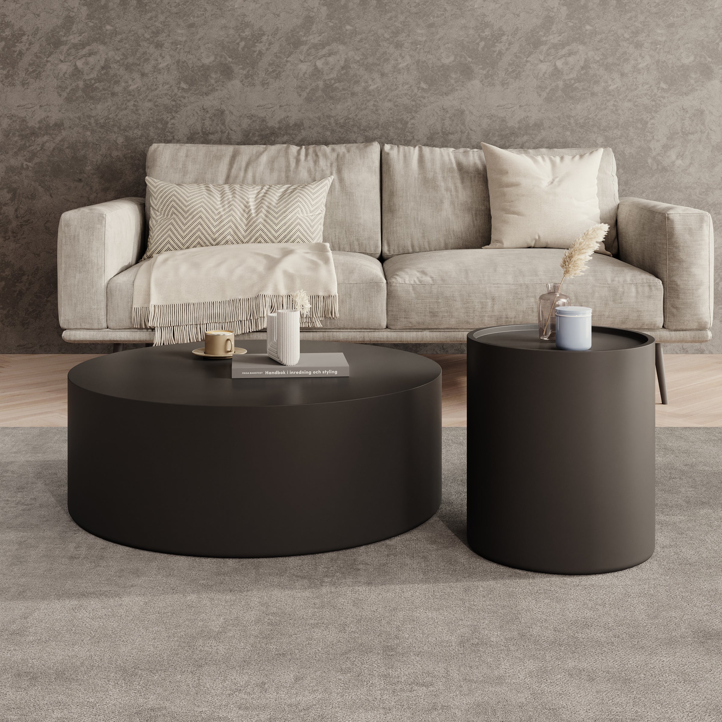 Mesa - Salontafel set van 2 - Zwart - 90x32 cm