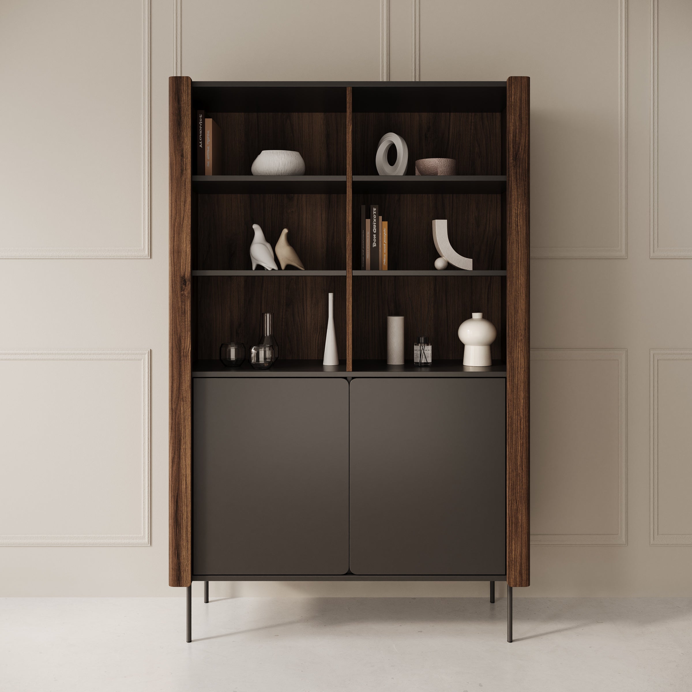 Lux - Boekenkast - Zwart - 105x40x167 cm