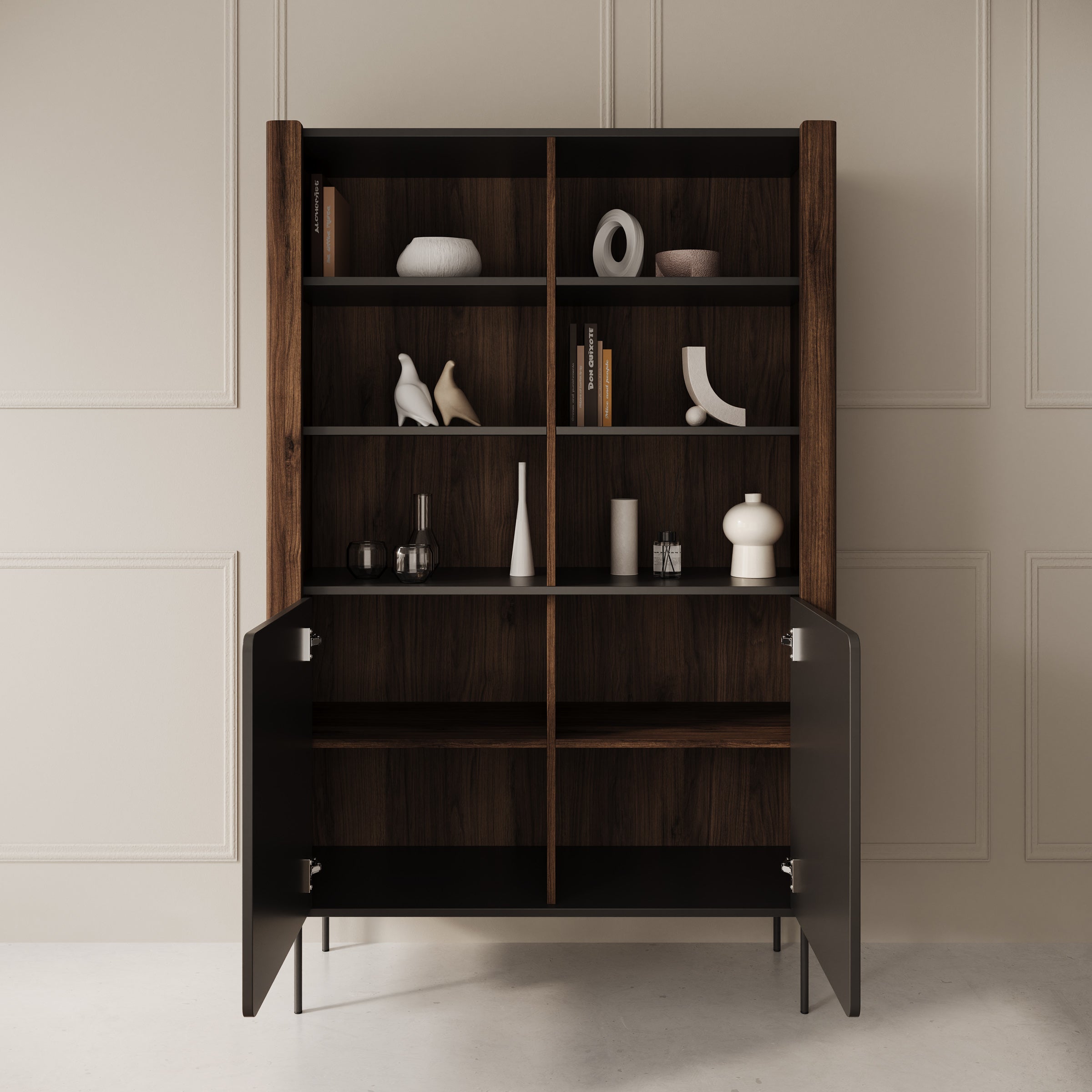 Lux - Boekenkast - Zwart - 105x40x167 cm