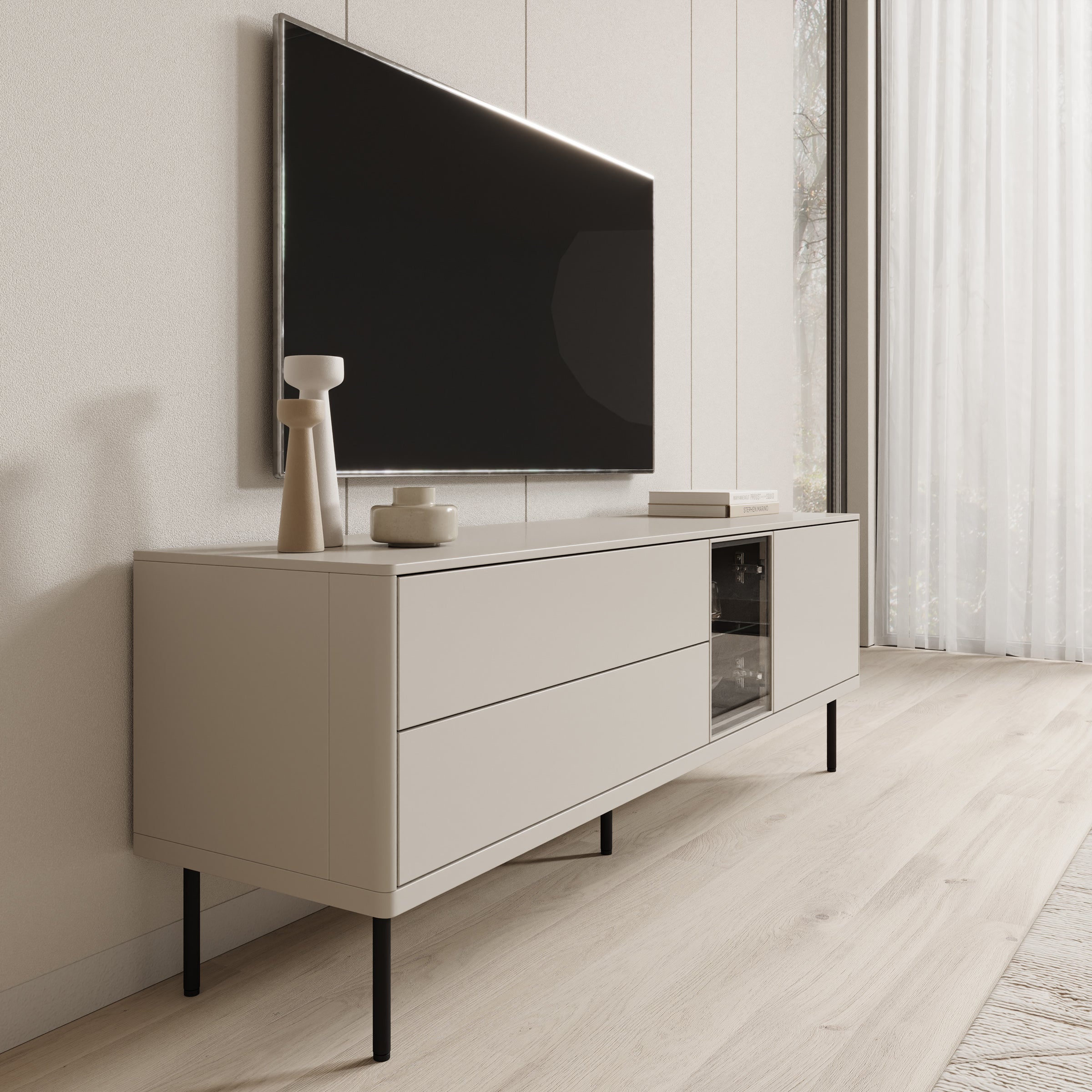 Estrella - TV-Meubel - Beige - 161x41x56 cm