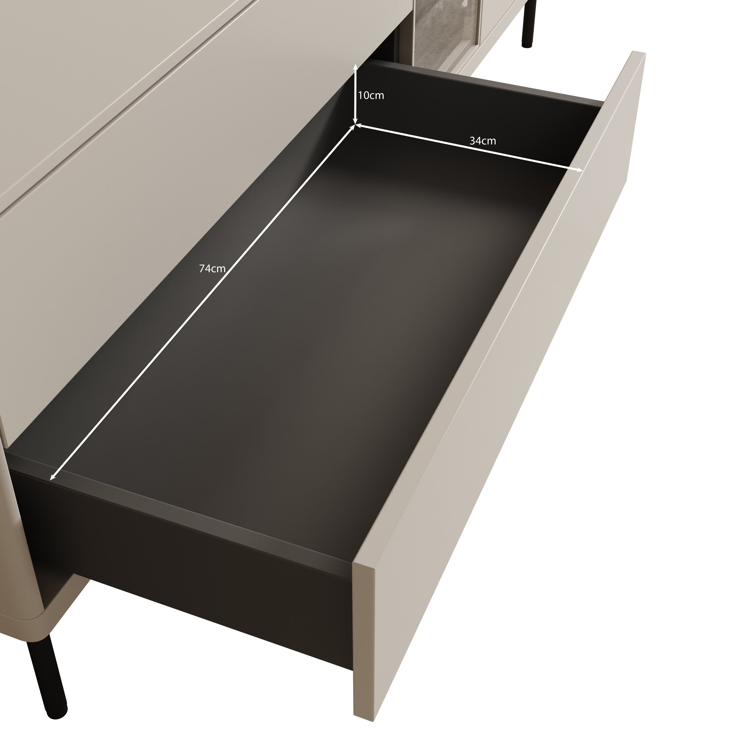 Estrella - TV-Meubel - Beige - 161x41x56 cm