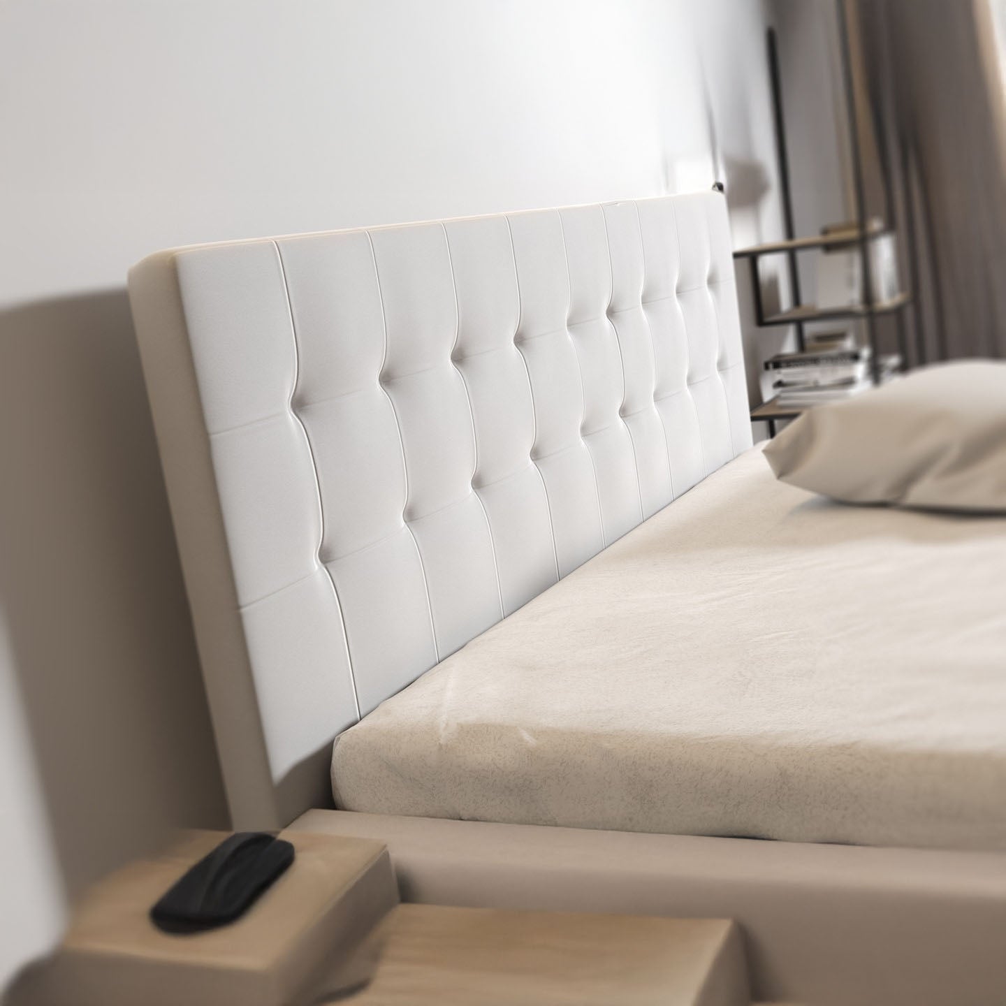 Milo - Tweepersoonsbed met lades - Wit - 160x200 cm