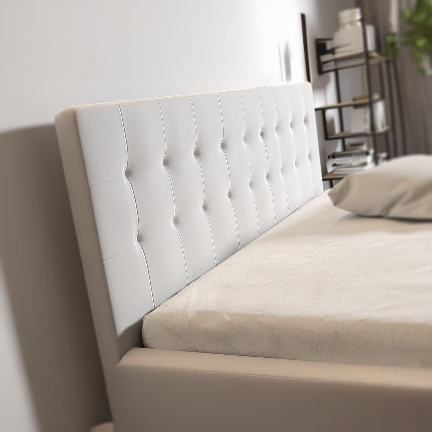 Milo - Tweepersoonsbed met lades - Wit - 180x200 cm