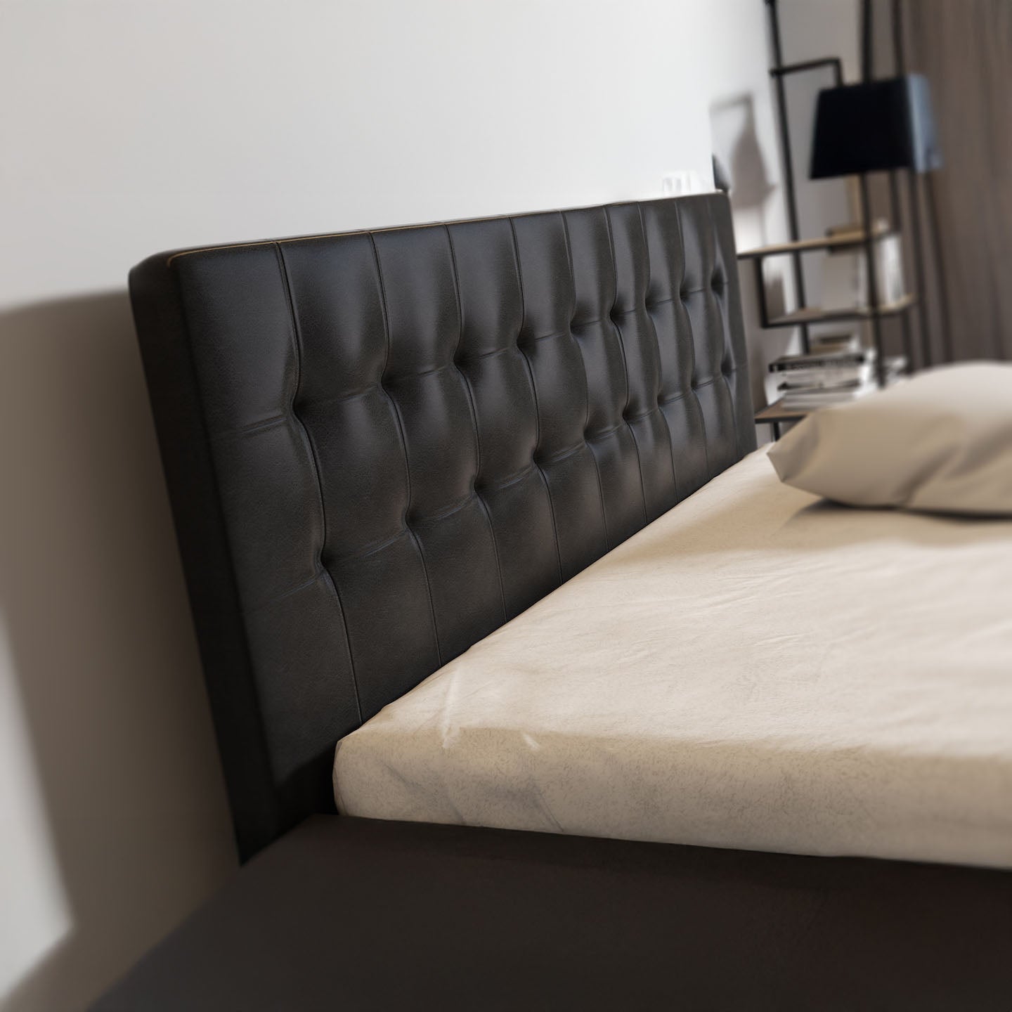 Milo - Tweepersoonsbed met lades - Zwart - 160x200 cm