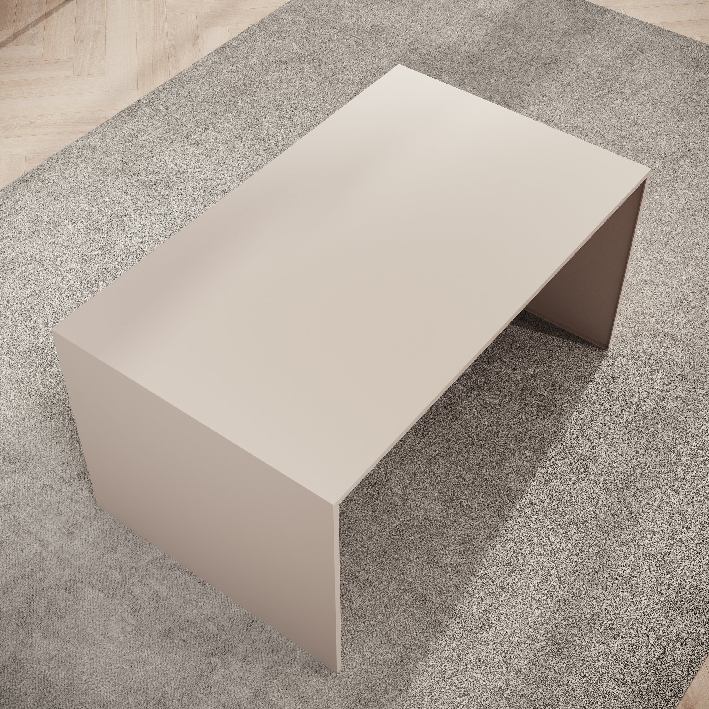 Miraal - Salontafel - Beige metaal - 100x60x50 cm