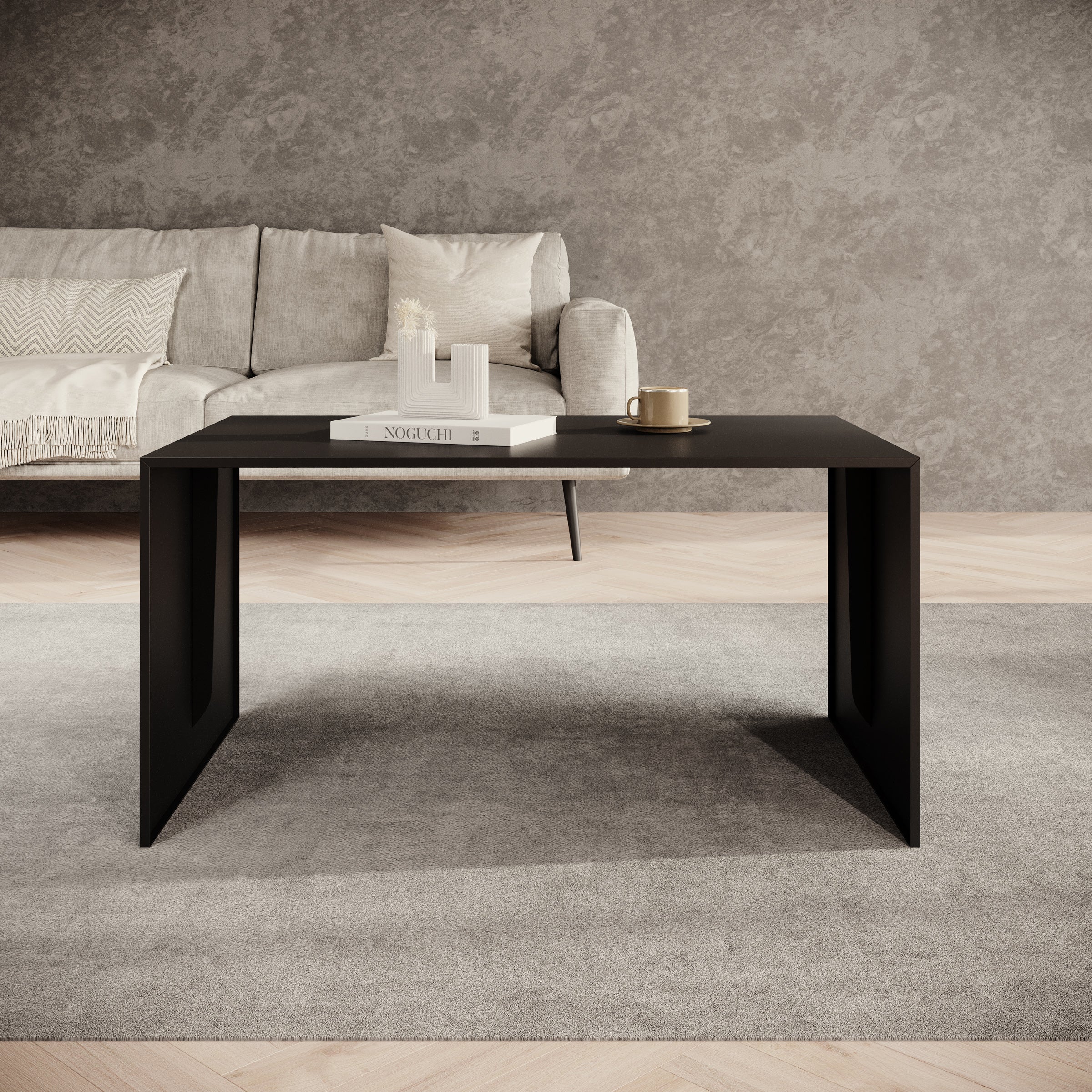 Miraal - Salontafel - Zwart metaal - 100x60x50 cm
