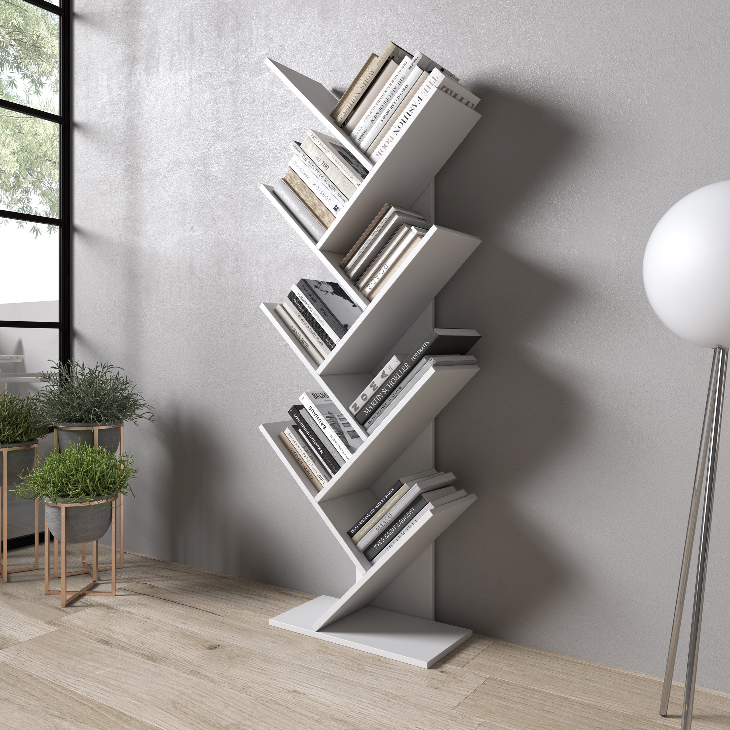 Mirabelle - Boekenkast - Wit - 49x24x149 cm