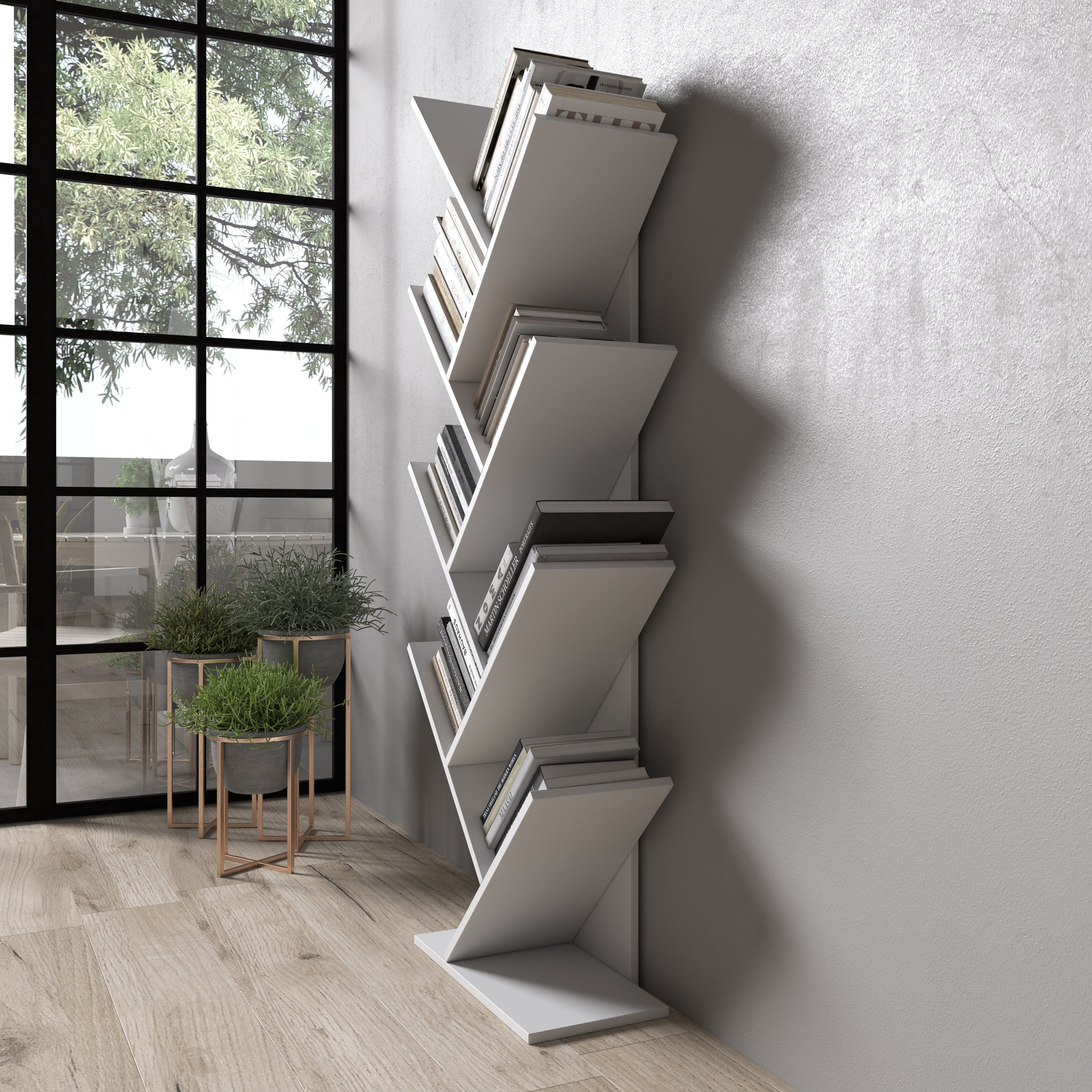 Mirabelle - Boekenkast - Wit - 49x24x149 cm