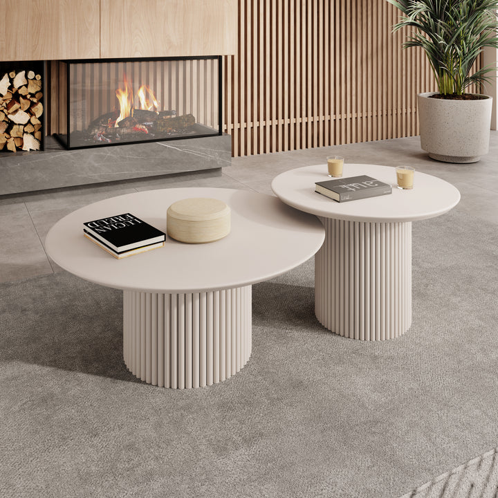 Mixx - Salontafel set van 2 - Beige - 80x36 cm