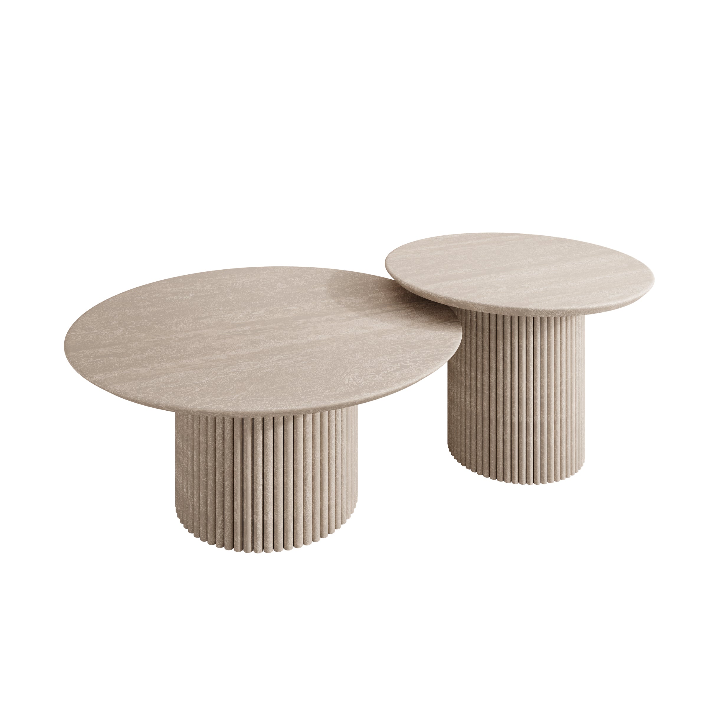 Mixx - Salontafel  set van 2 - Travertin - 80x36 cm