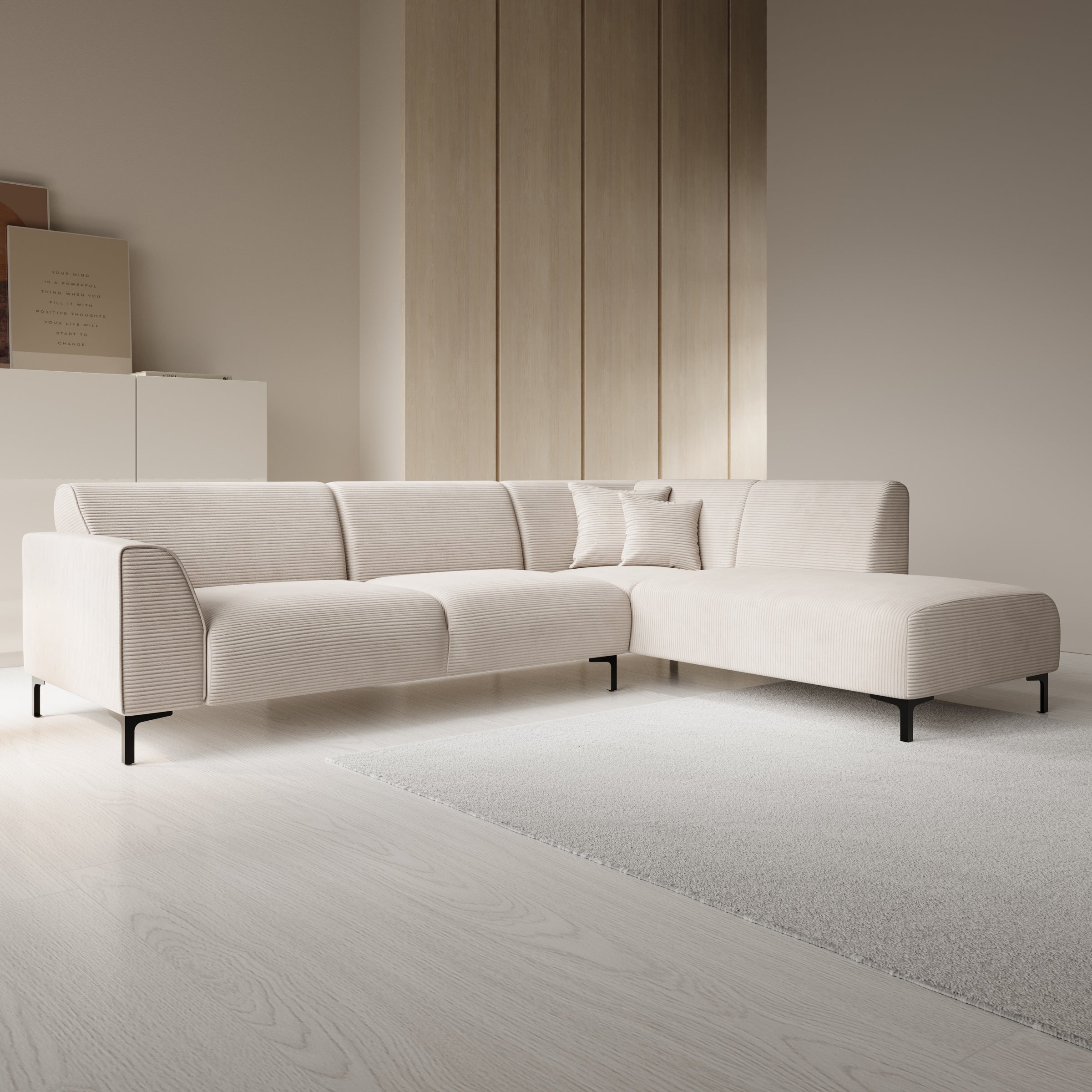 KAZZIO L-vormige hoekbank met chaise longue - 3-zitsbank, ademende katoenen linnen stof, kunststof poten, modulair design, ideaal voor woonkamers, appartementen en kantoren (antiek donkergrijs KAZZIO L-vormige hoekbank met chaise longue - 3-zitsbank, ademende katoenen linnen stof, kunststof poten, modulair design, ideaal voor woonkamers, appartementen en kantoren (antiek donkergrijs