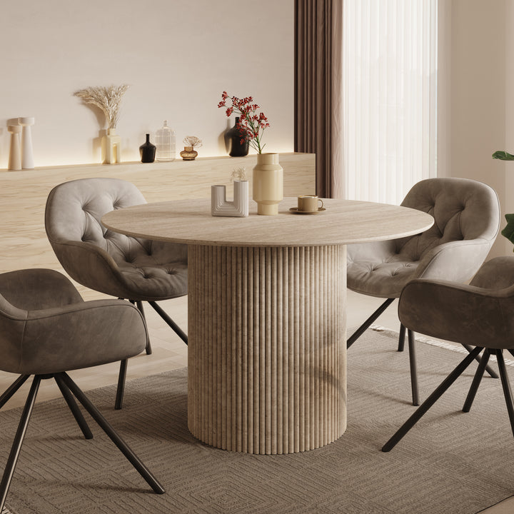 Modena - Eetkamertafel - Travertin - 120x120x76 cm