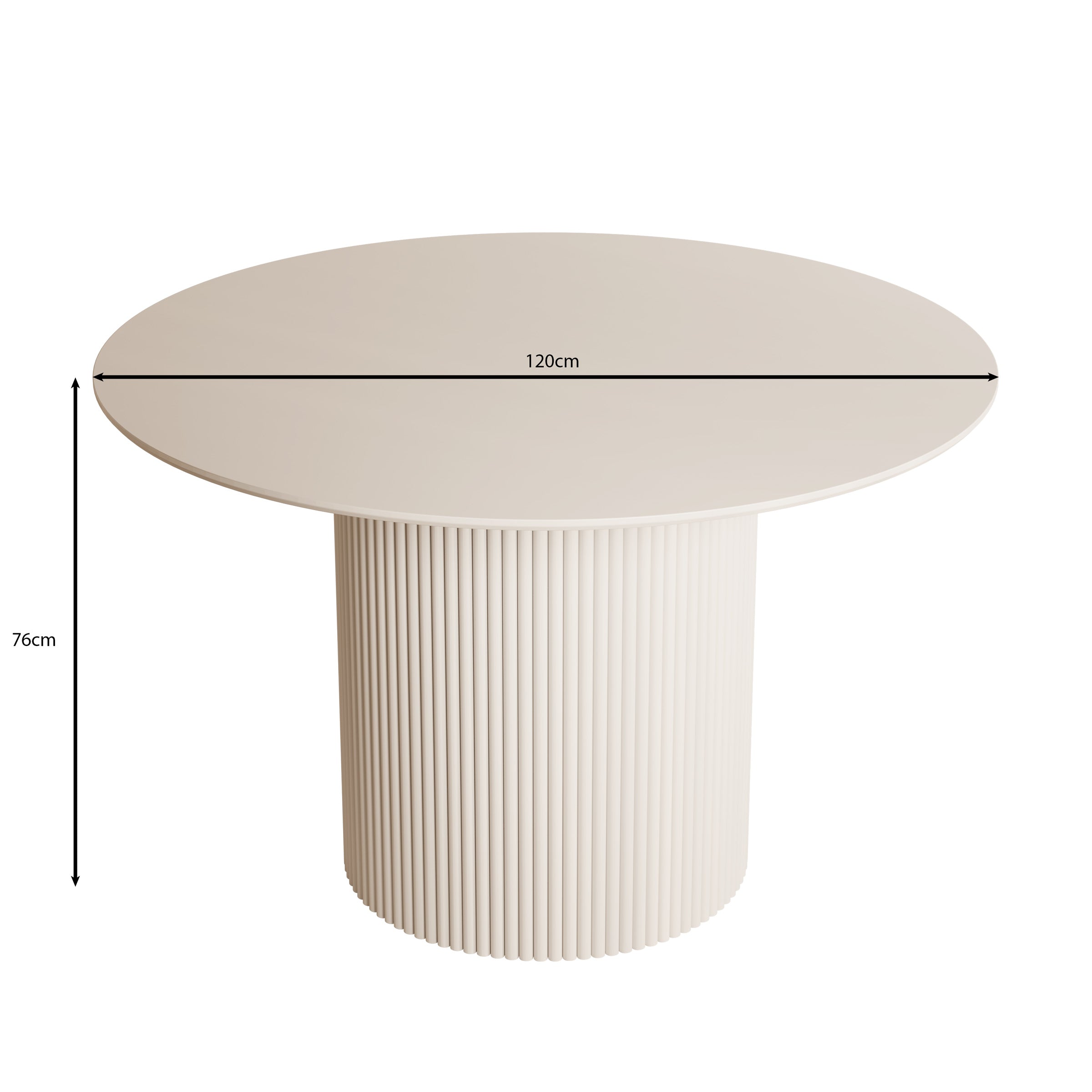 Modena - Eetkamertafel - Wit - 120x120x76 cm