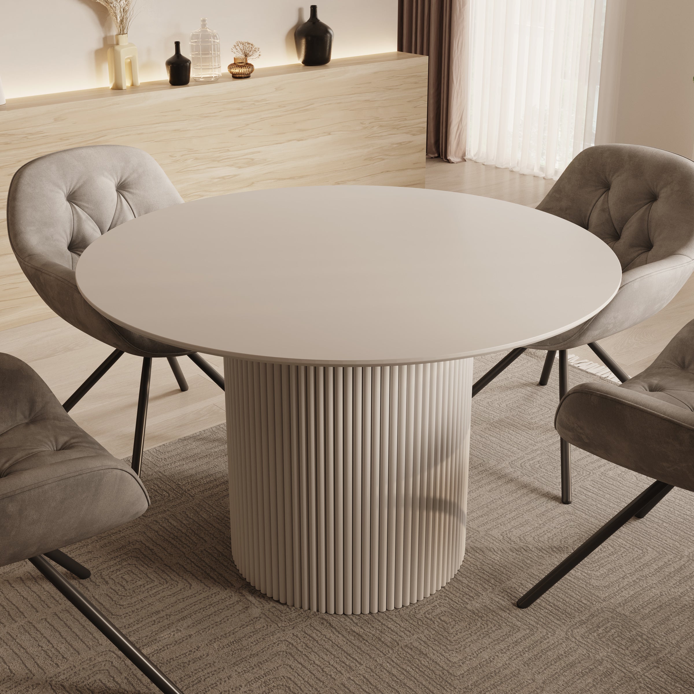 Modena - Eetkamertafel - Wit - 120x120x76 cm