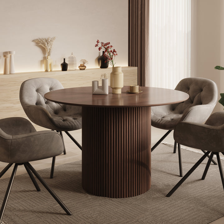 Modena - Eetkamertafel - Walnootpatroon - 120x120x76 cm