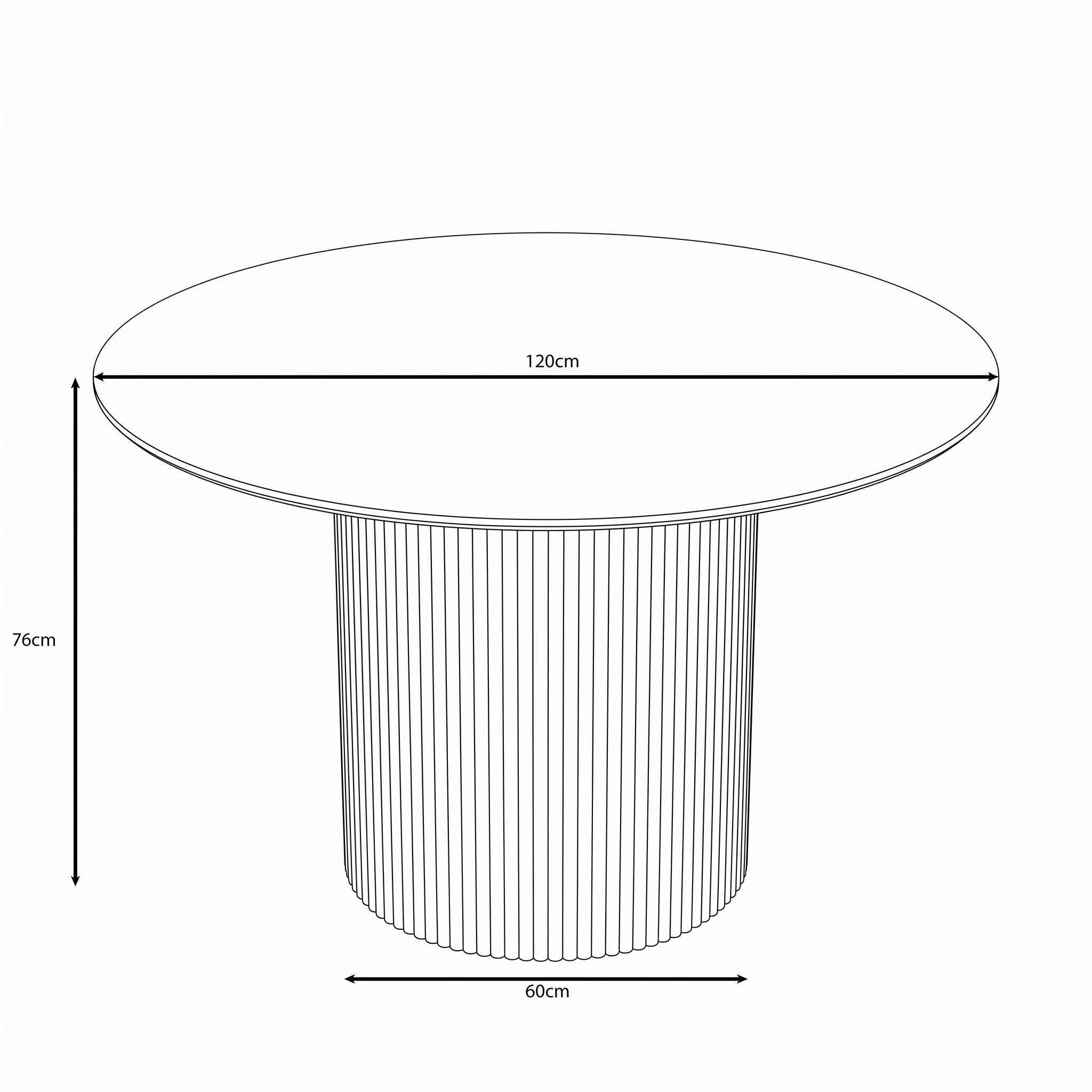 Modena - Eetkamertafel - Walnootpatroon - 120x120x76 cm