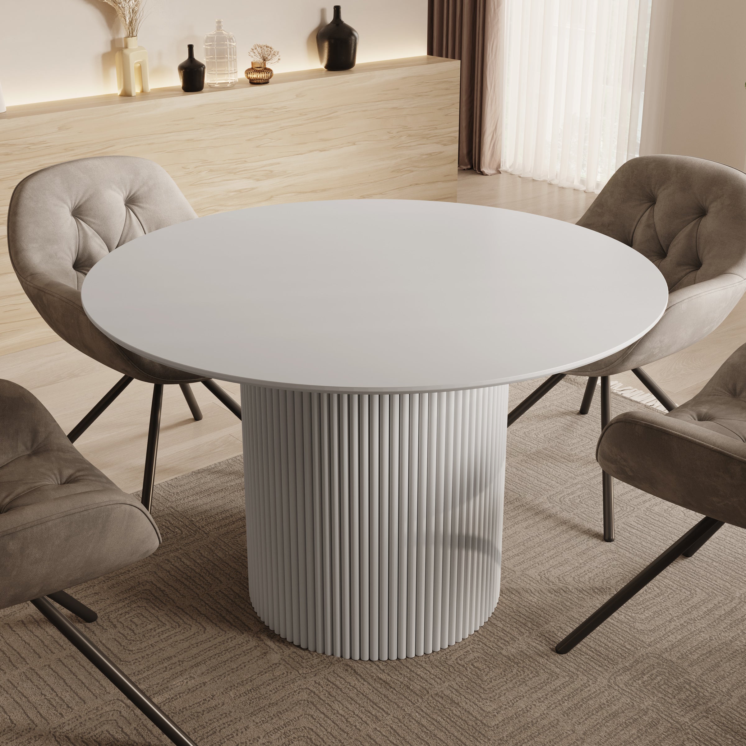 Modena - Eetkamertafel - Wit - 120x120x76 cm