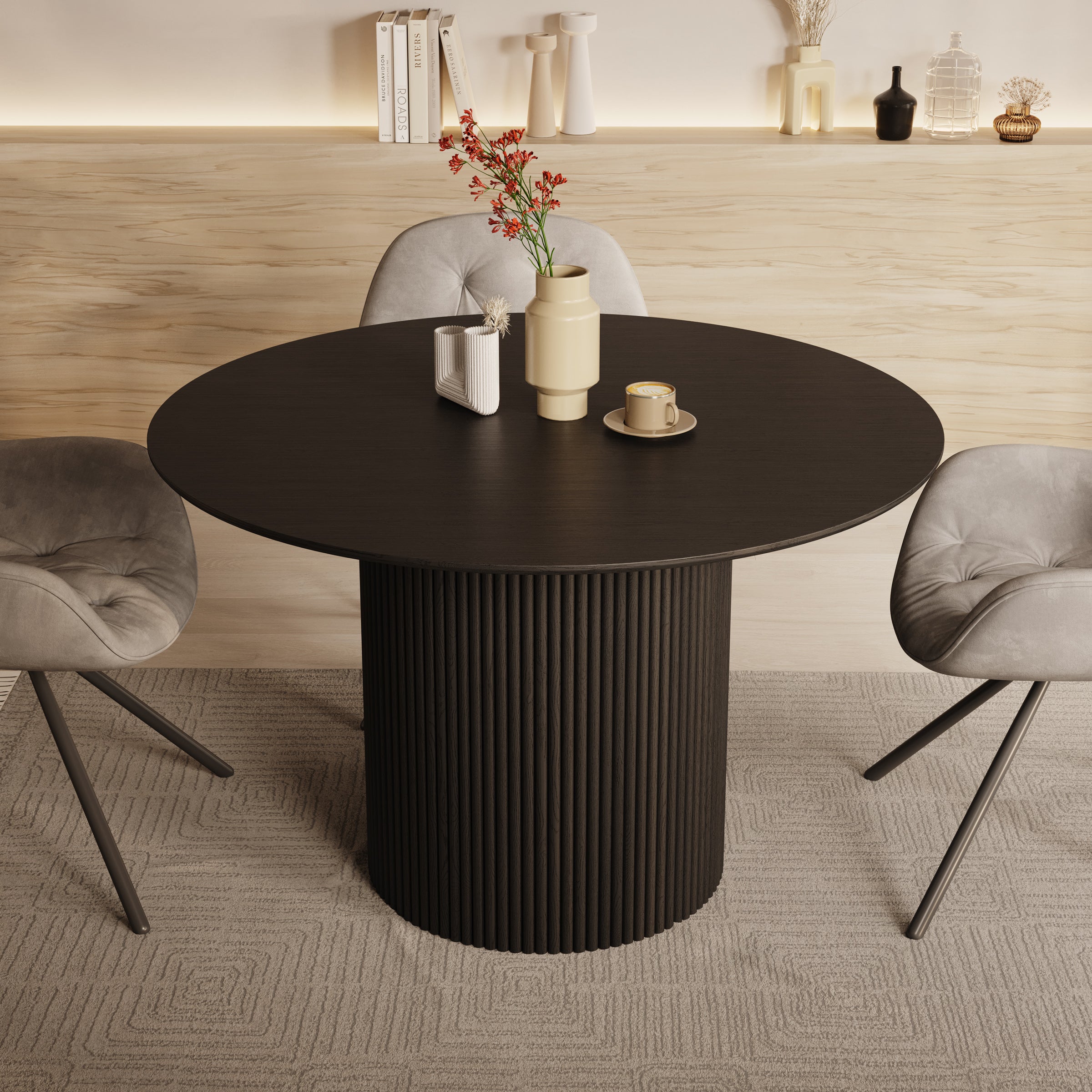 Modena - Eetkamertafel - Zwart - 120x120x76 cm