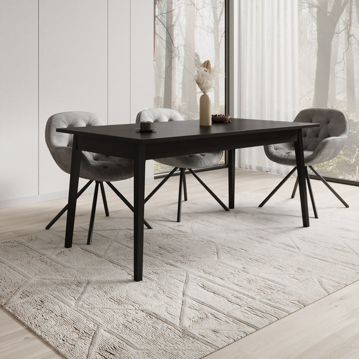 Monor - Eetkamertafel - Zwart - 200x90x76 cm