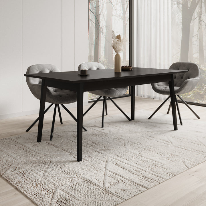 Monor - Eetkamertafel - Zwart - 220x90x76 cm