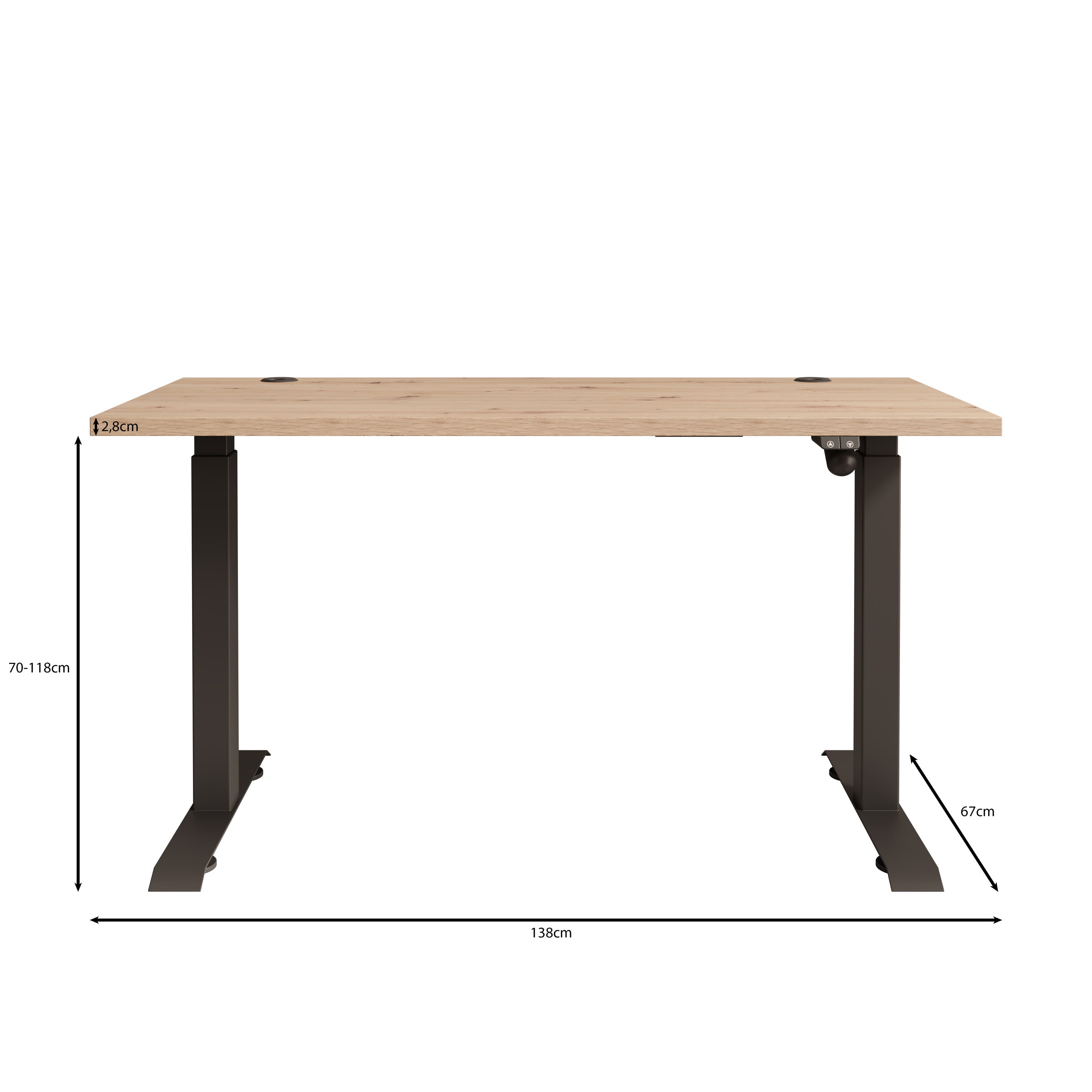 Monroe - Bureau - Eiken - 138x67 cm