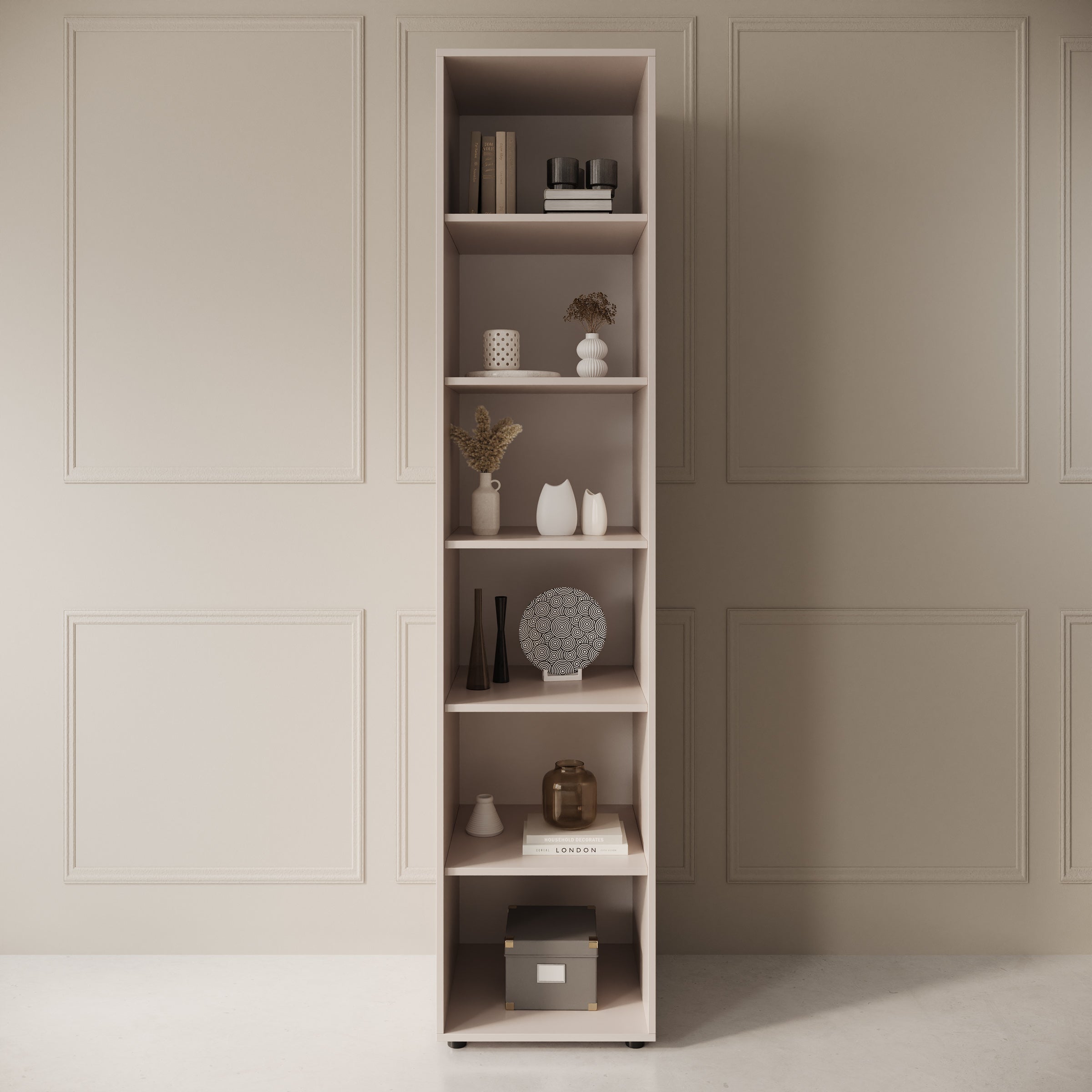 Montalo - Boekenkast - Beige - 45x45x206 cm