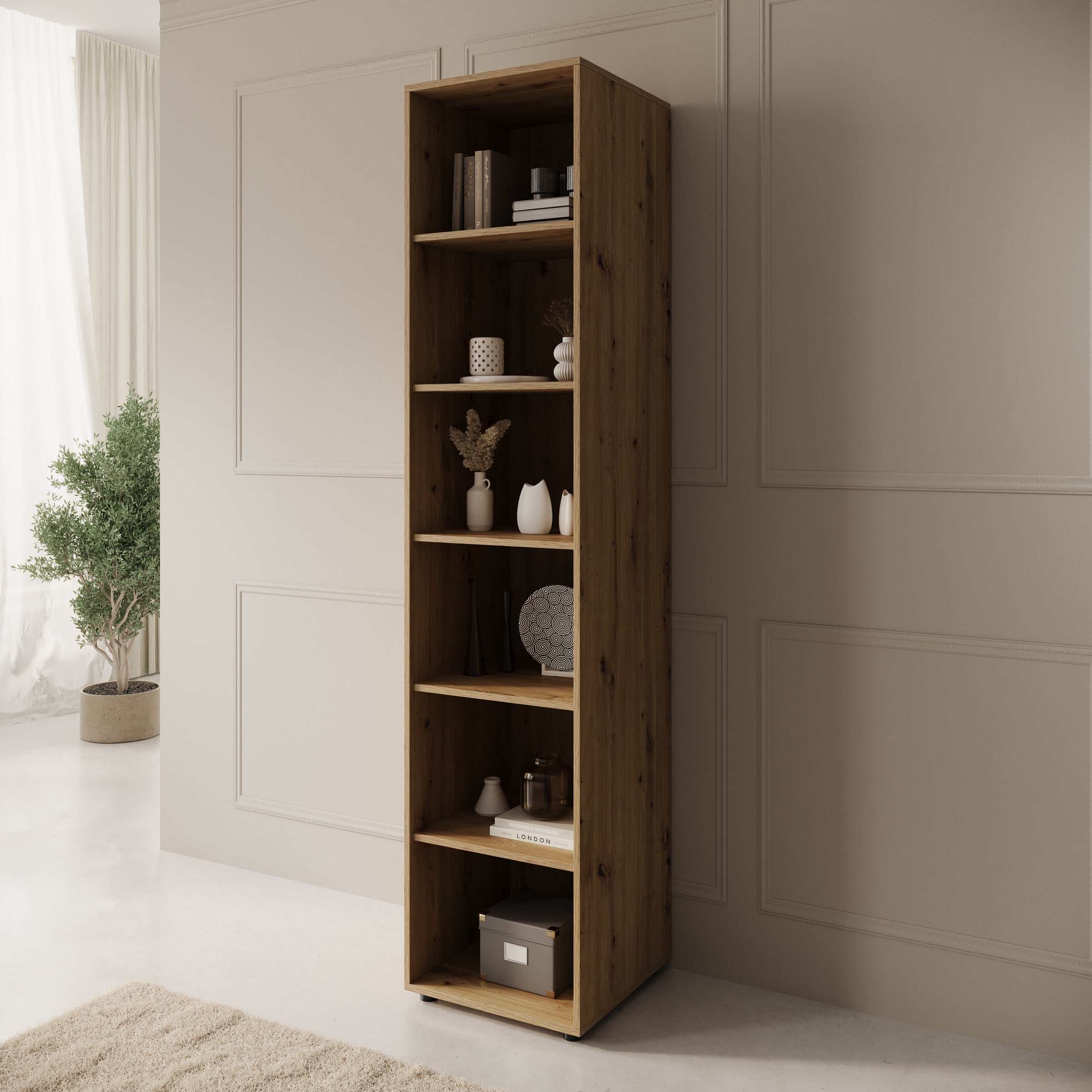 Montalo - Boekenkast - Eikenpatroon - 45x45x206 cm