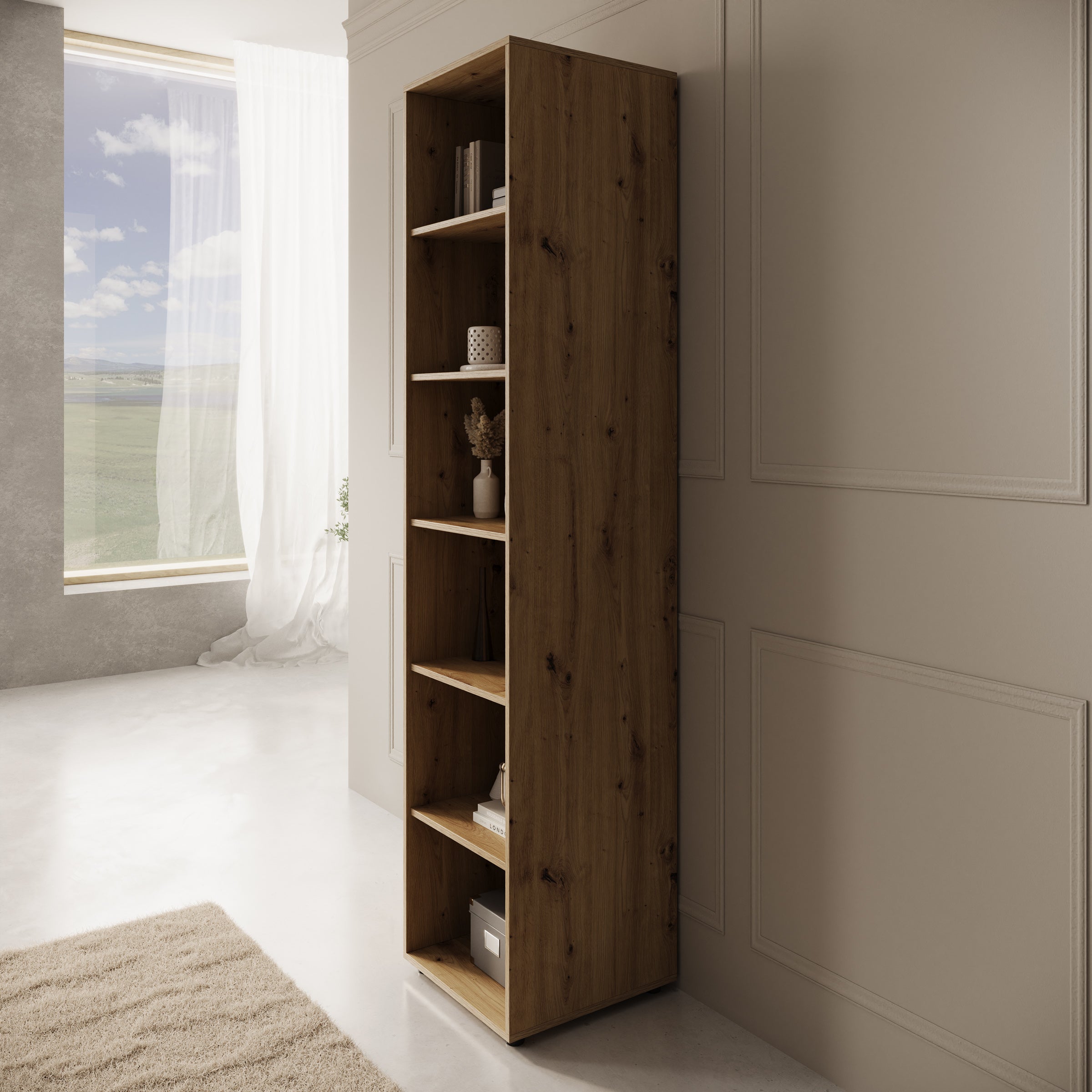 Montalo - Boekenkast - Eikenpatroon - 45x45x206 cm