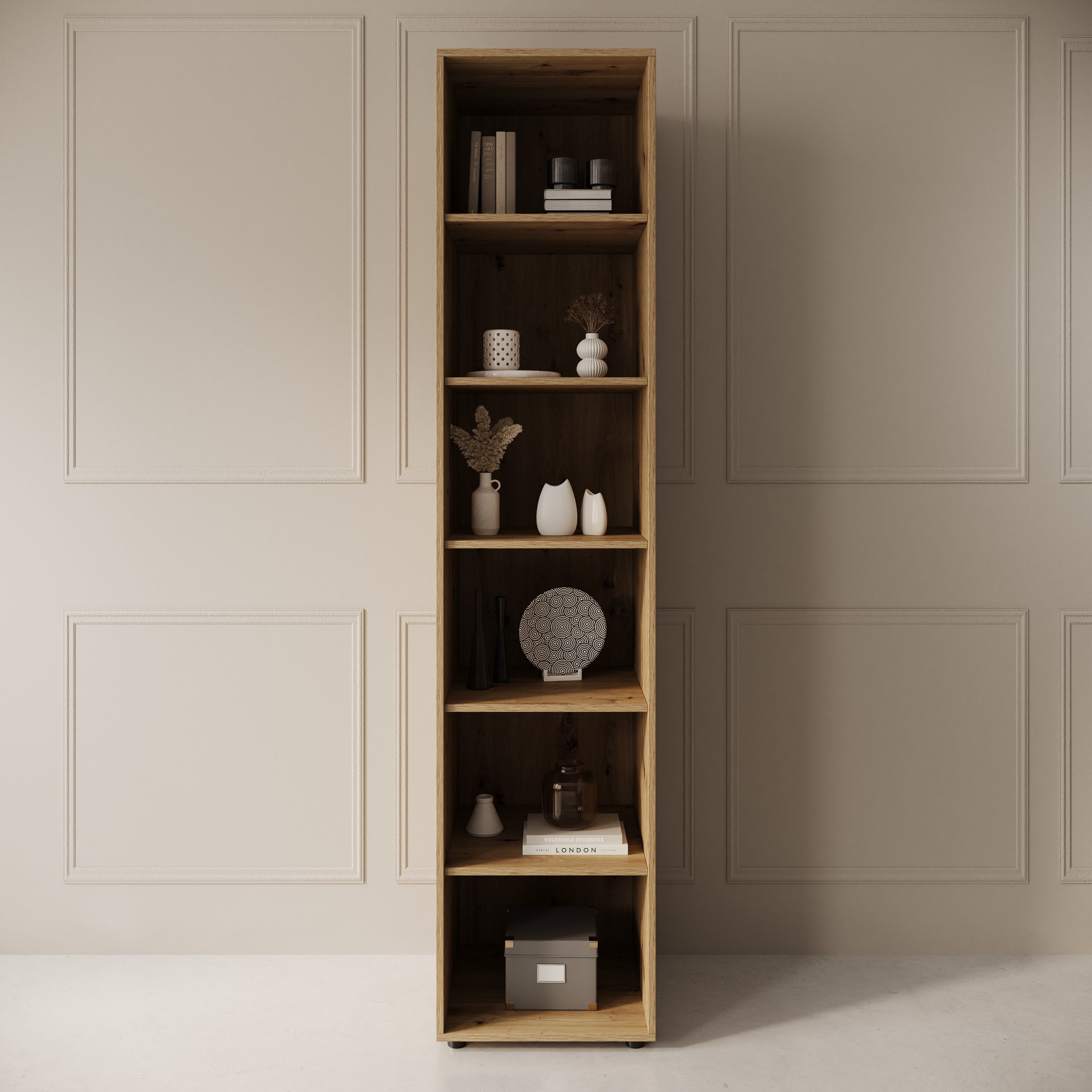 Montalo - Boekenkast - Eikenpatroon - 45x45x206 cm