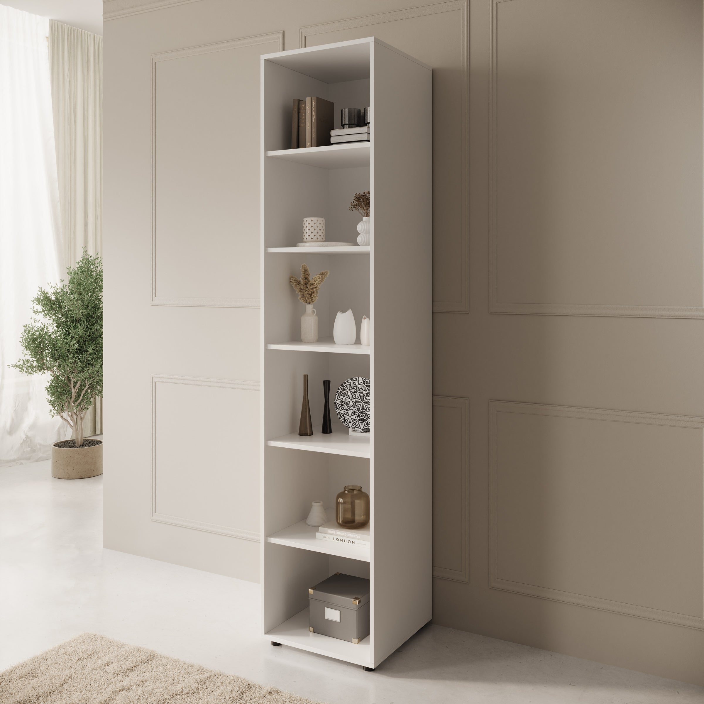 Montalo - Boekenkast - Wit - 45x45x206 cm