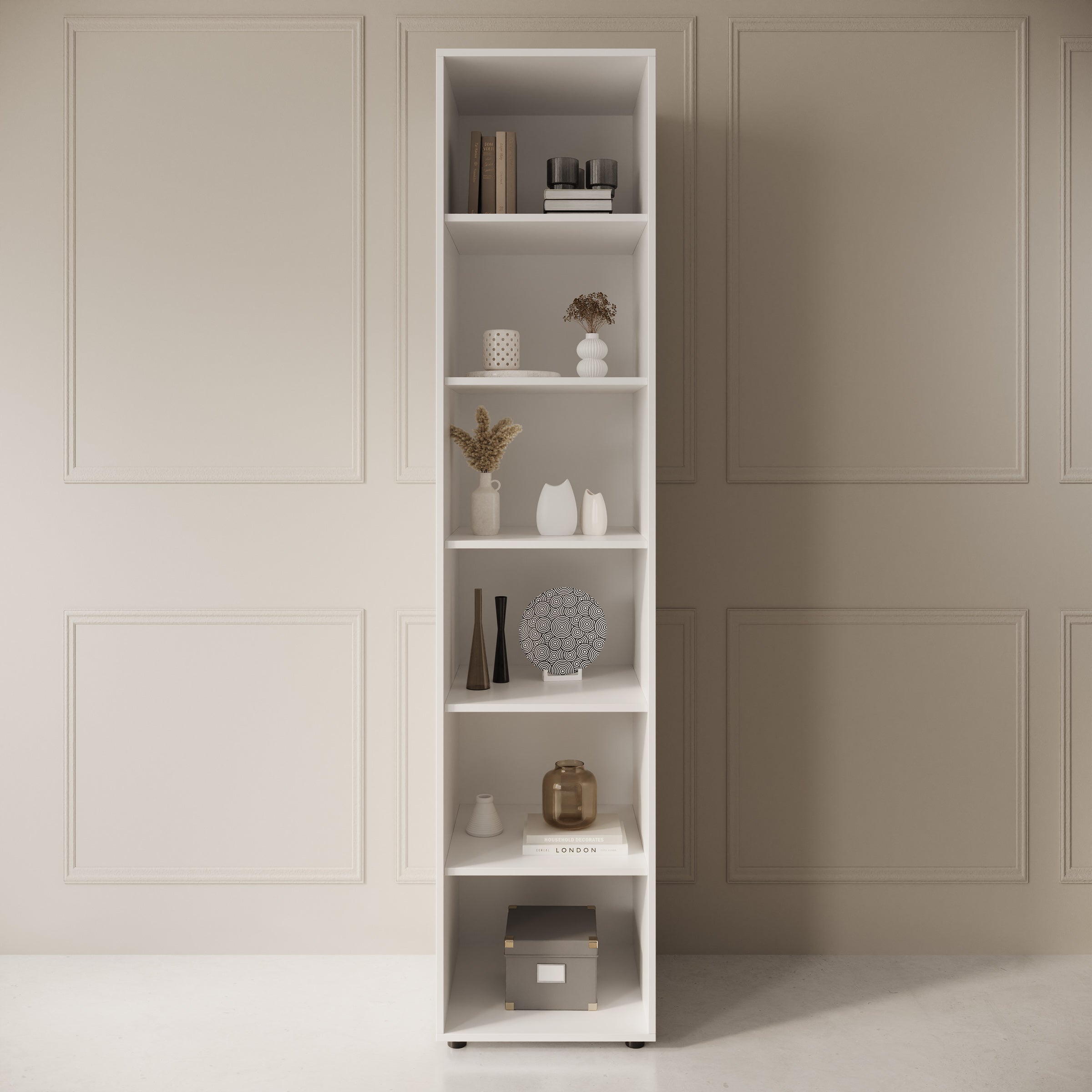 Montalo - Boekenkast - Wit - 45x45x206 cm