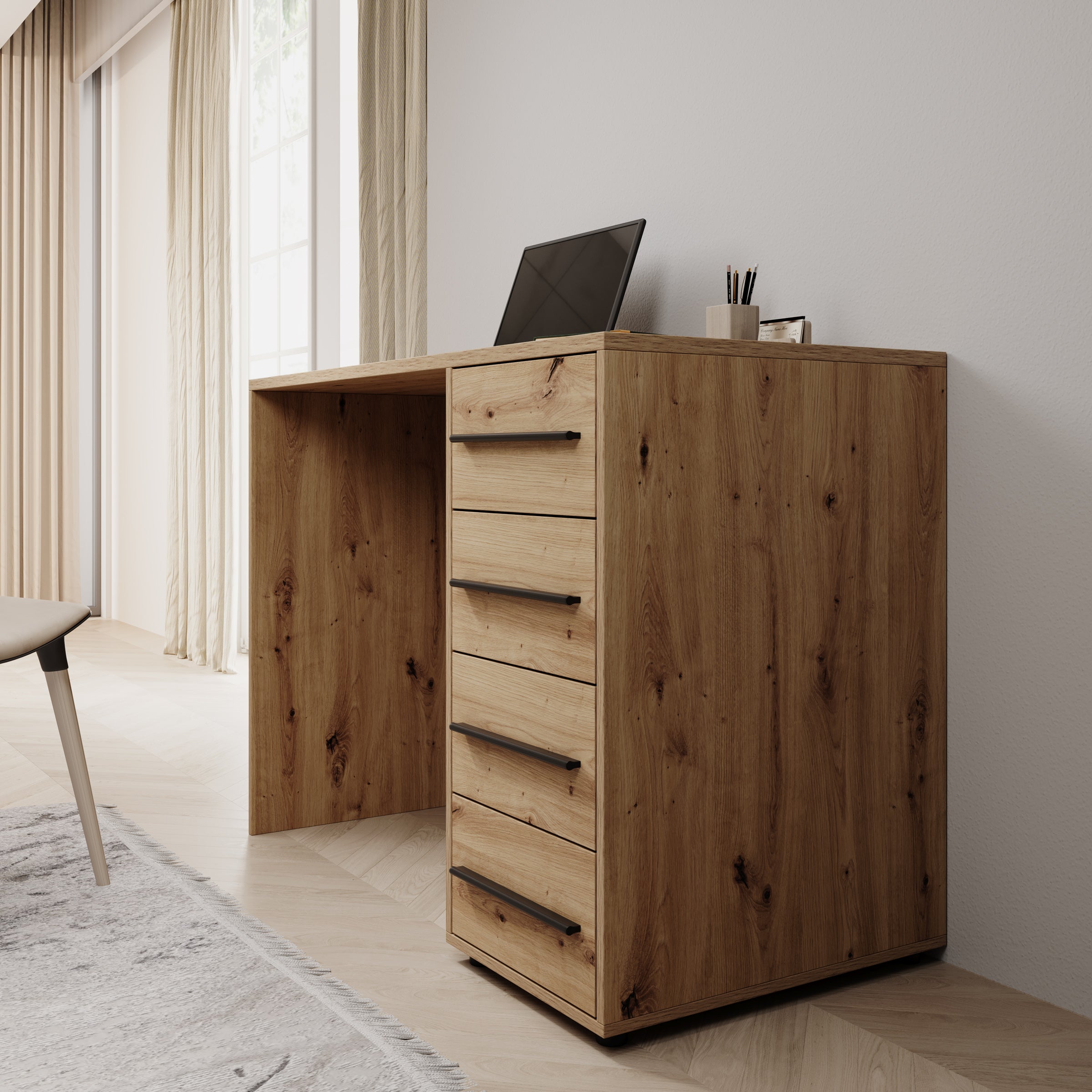 Montalo - Bureau - Eikenpatroon - 120x60x75 cm