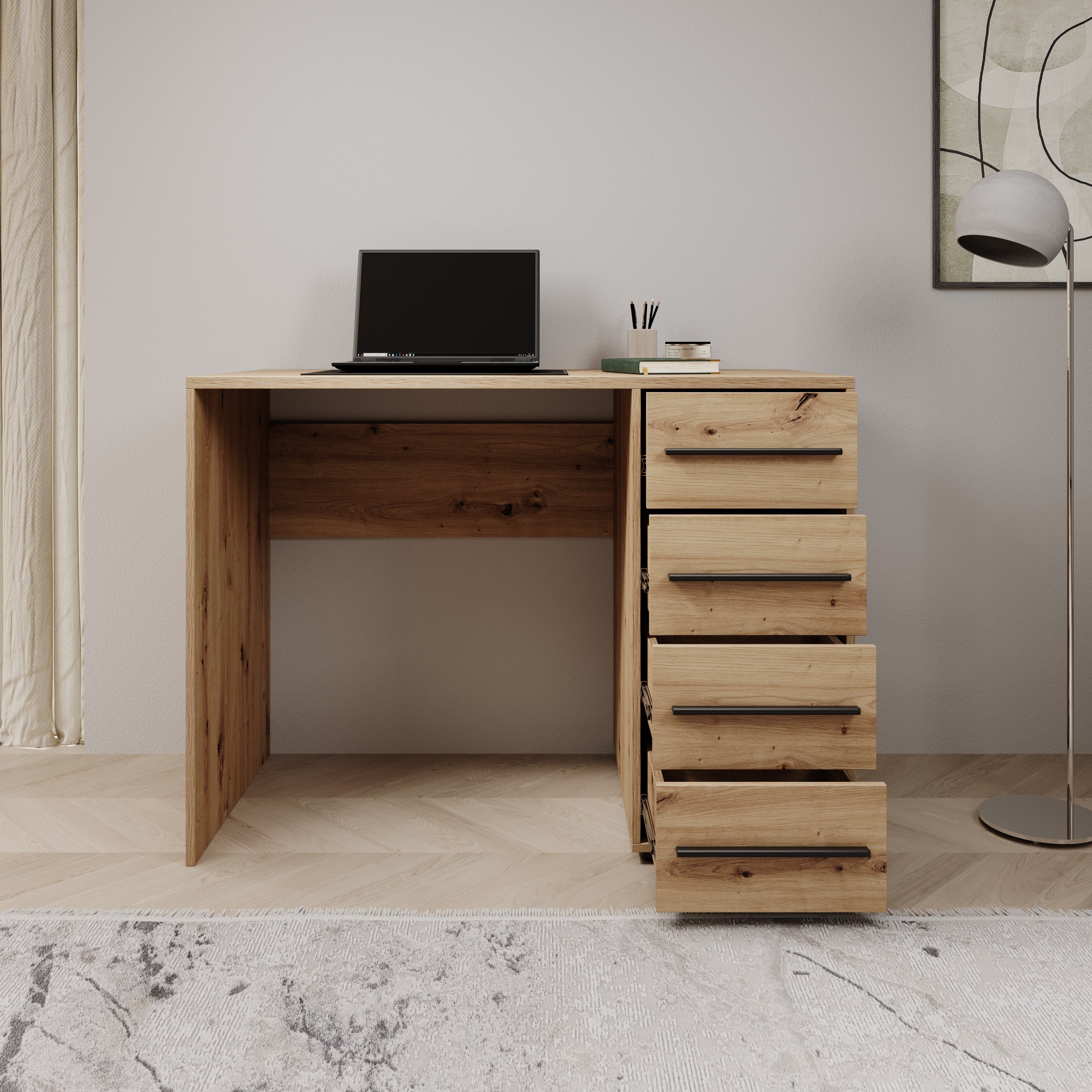 Montalo - Bureau - Eikenpatroon - 120x60x75 cm