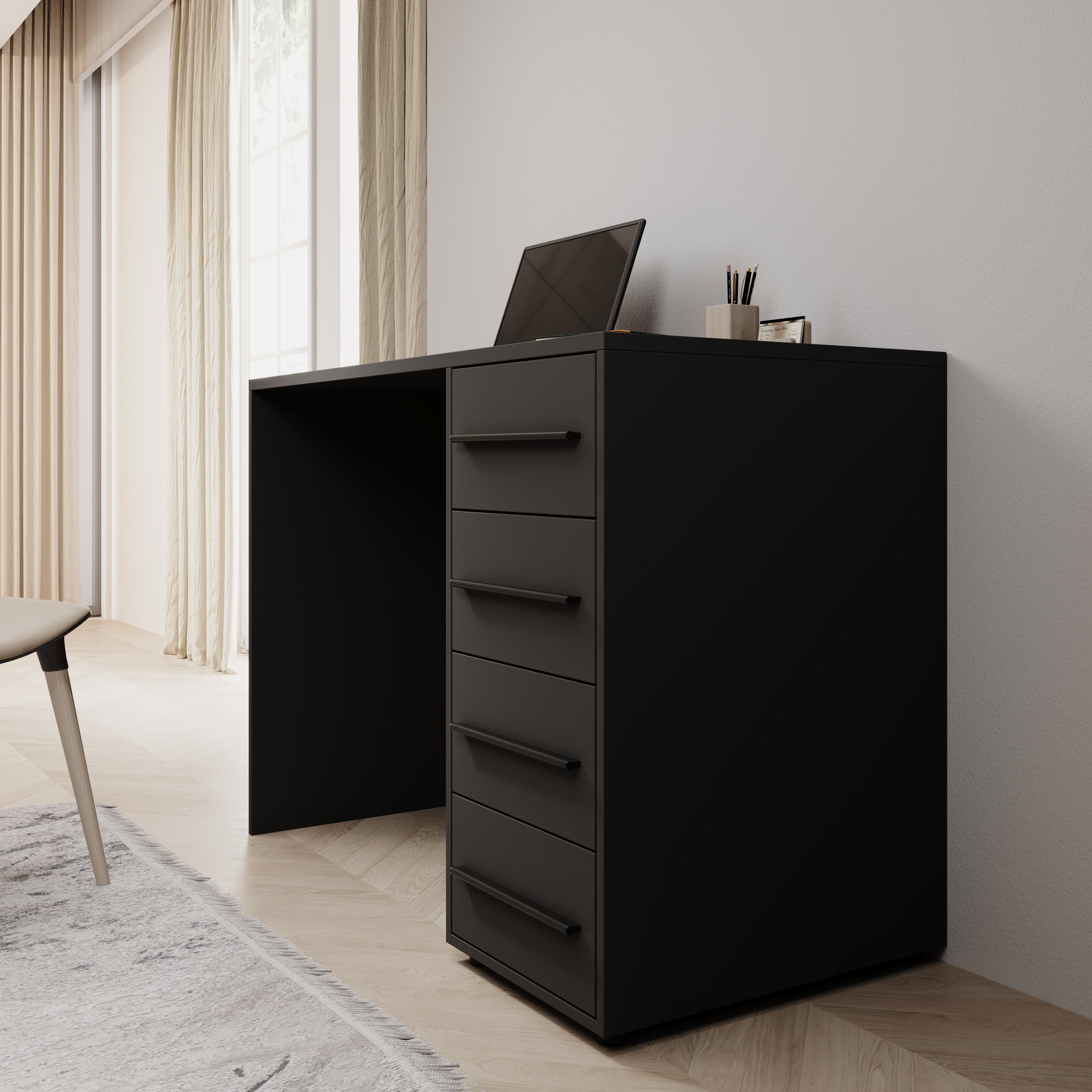 Montalo - Bureau - Zwart - 120x60x75 cm