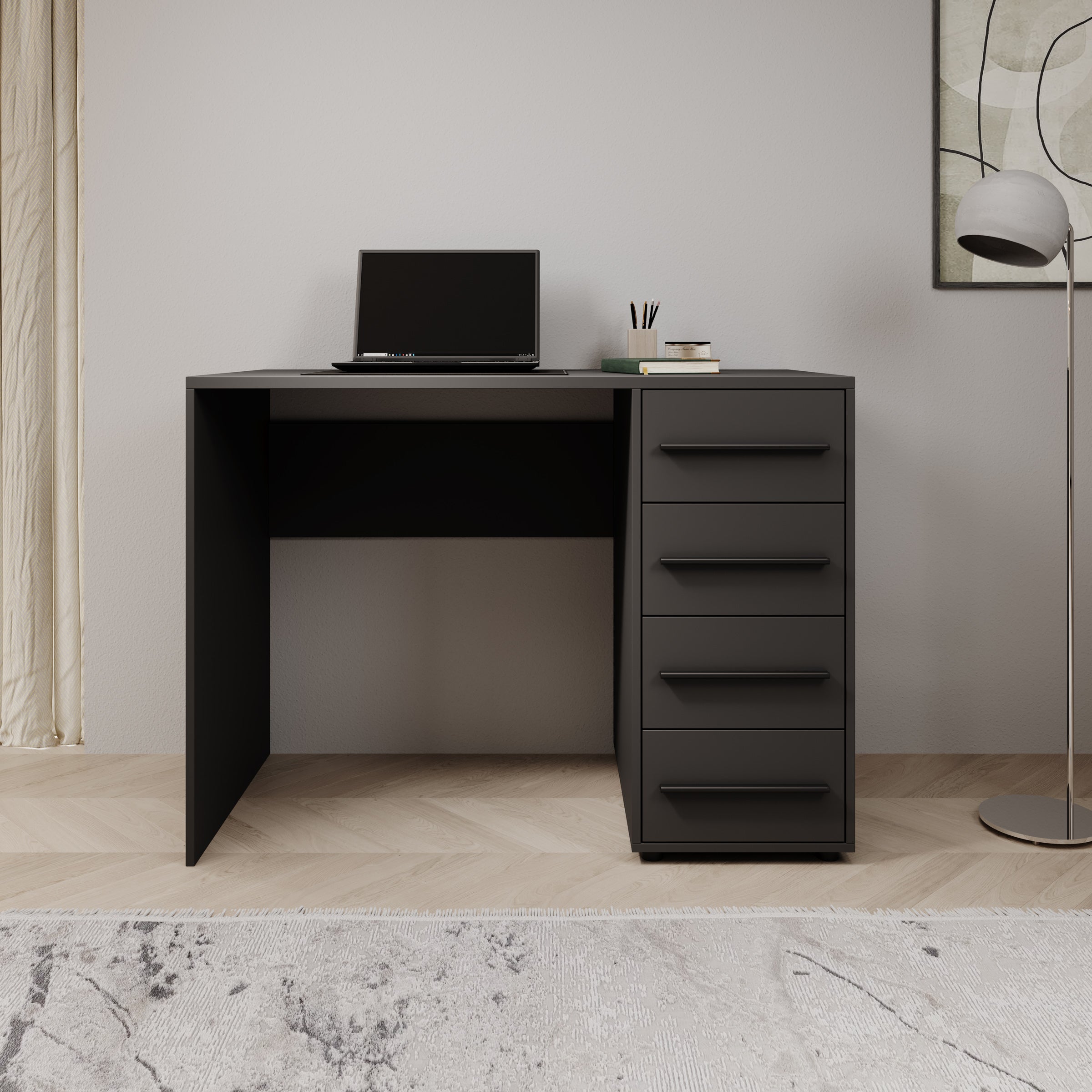 Montalo - Bureau - Zwart - 120x60x75 cm