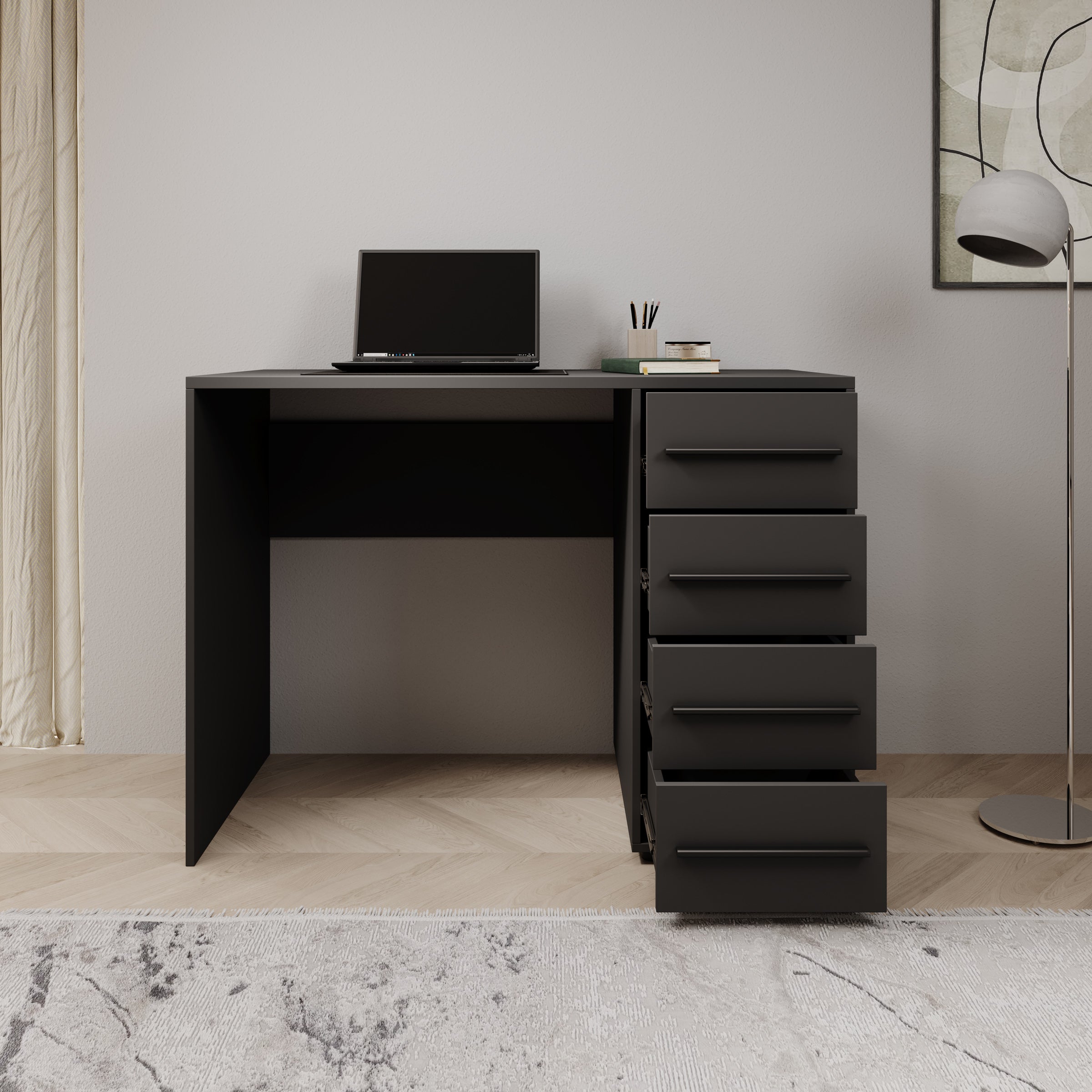 Montalo - Bureau - Zwart - 120x60x75 cm