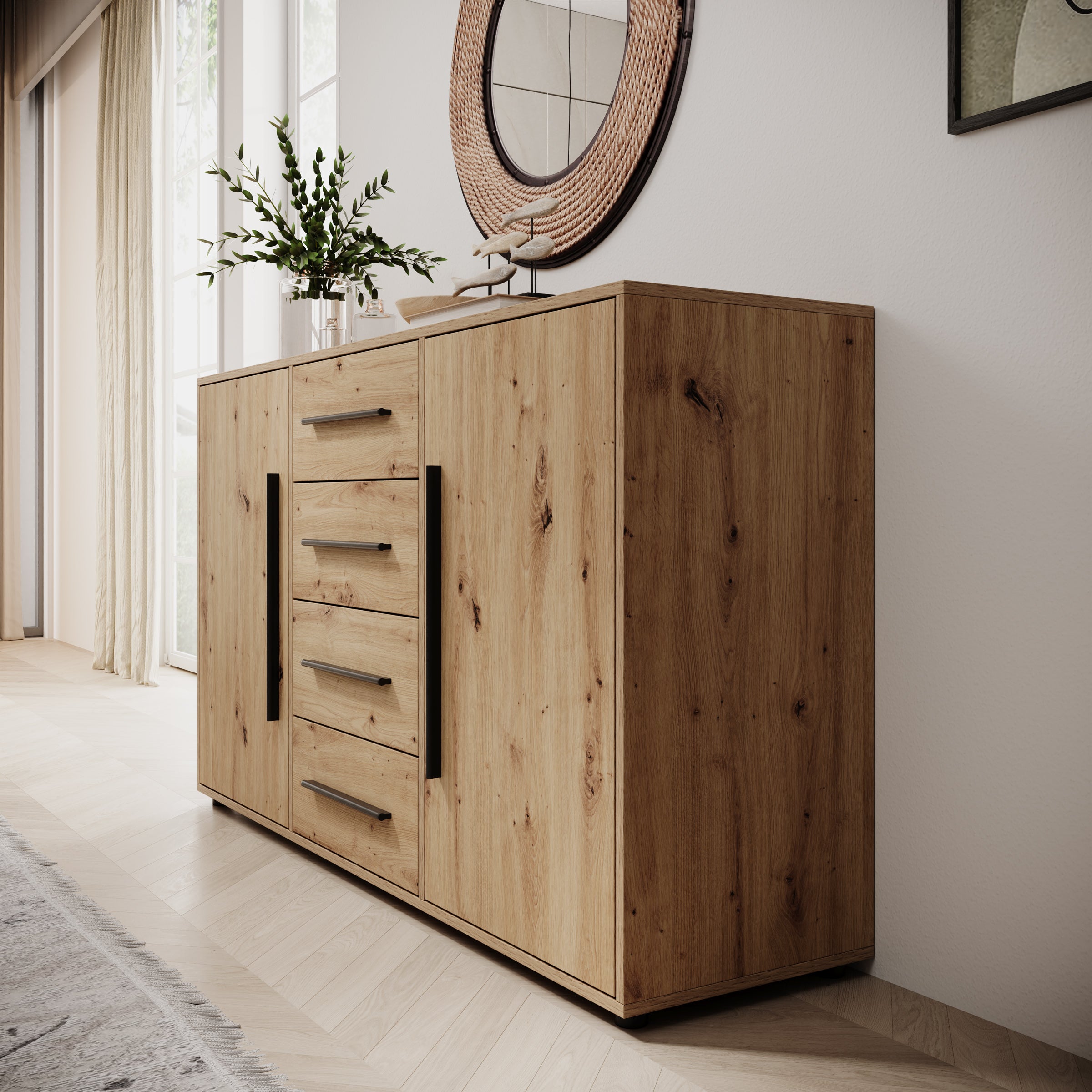 Montalo - Dressoir - Eikenpatroon - 150x40x87 cm