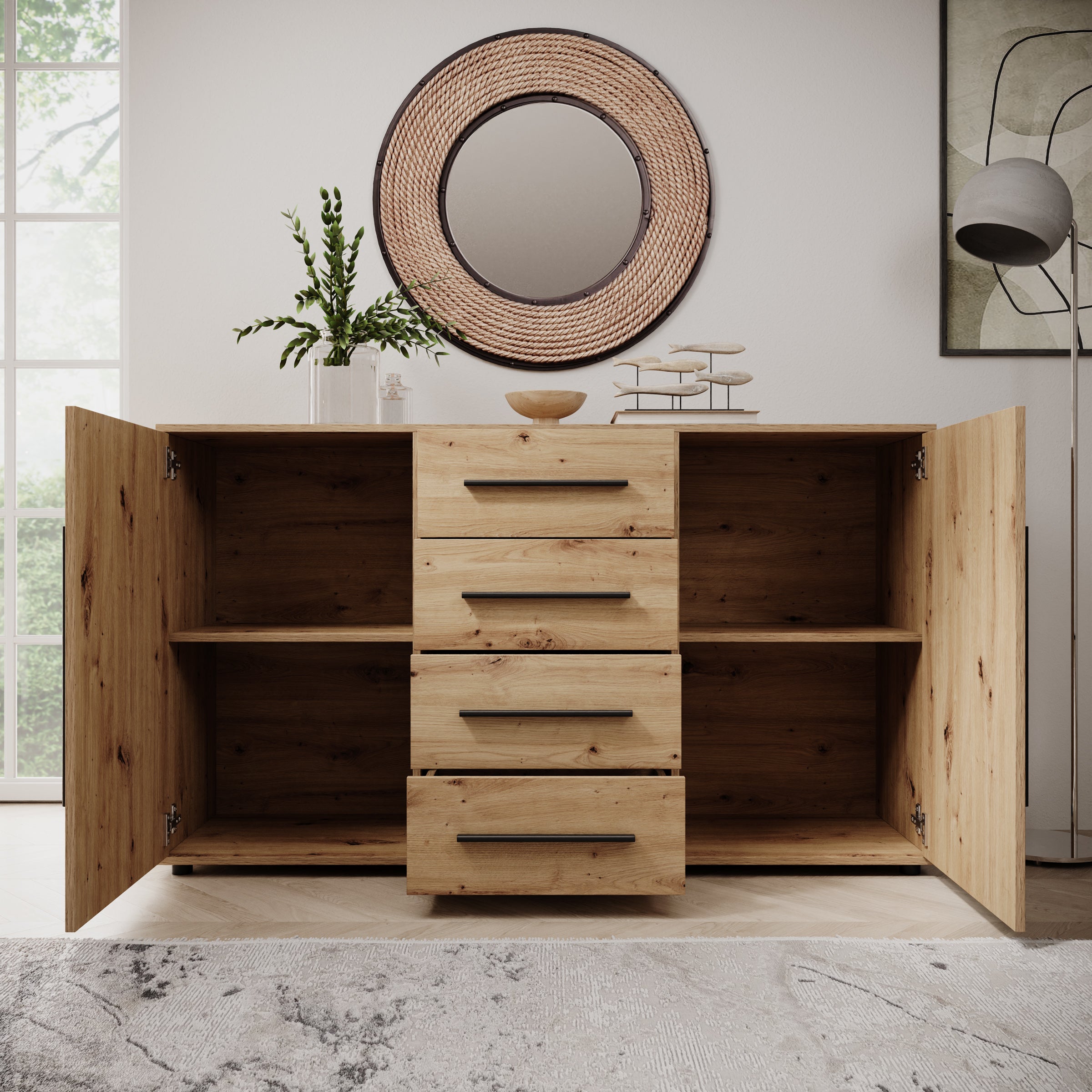 Montalo - Dressoir - Eikenpatroon - 150x40x87 cm