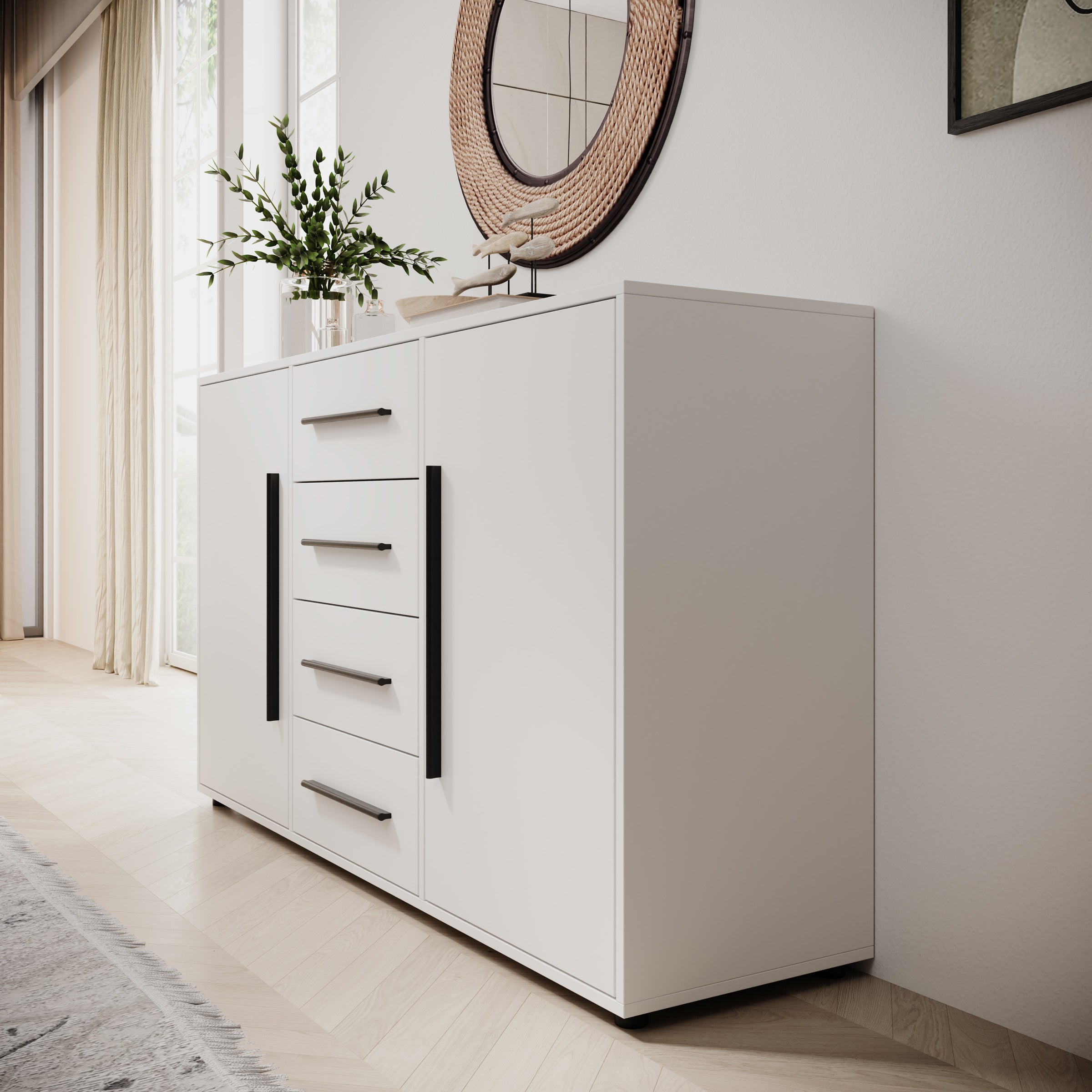 Montalo - Dressoir - Wit - 150x40x87 cm