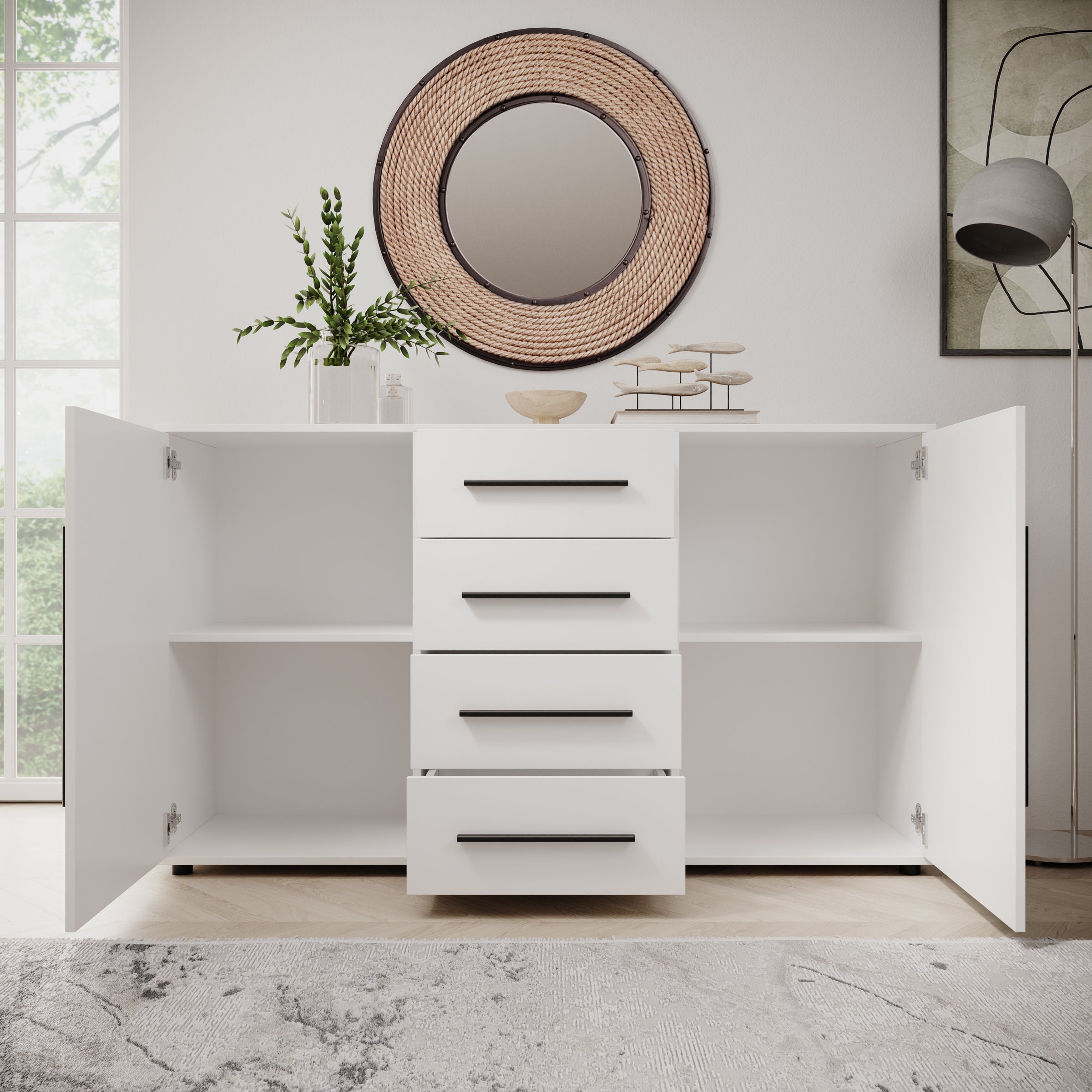 Montalo - Dressoir - Wit - 150x40x87 cm