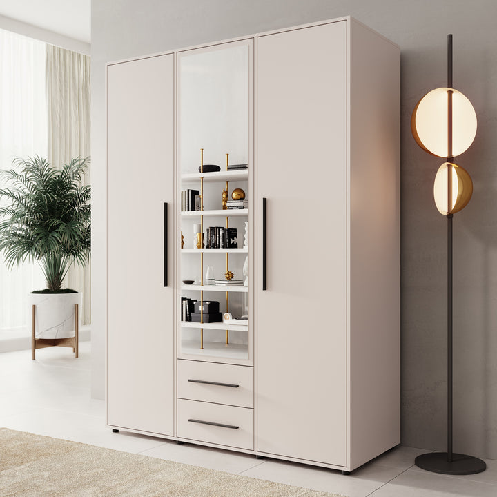 Montalo - Kledingkast 3-deurs - Beige - 150x59x206 cm