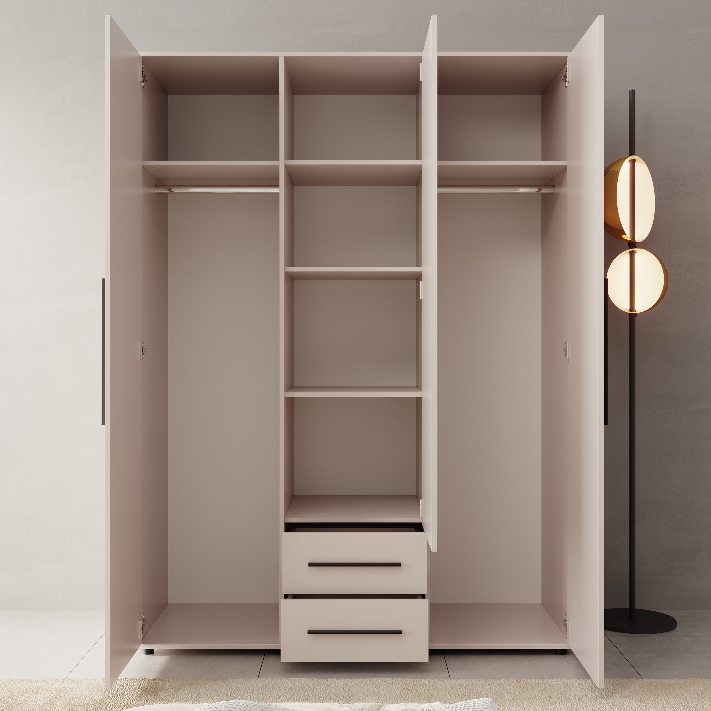 Montalo - Kledingkast 3-deurs - Beige - 150x59x206 cm