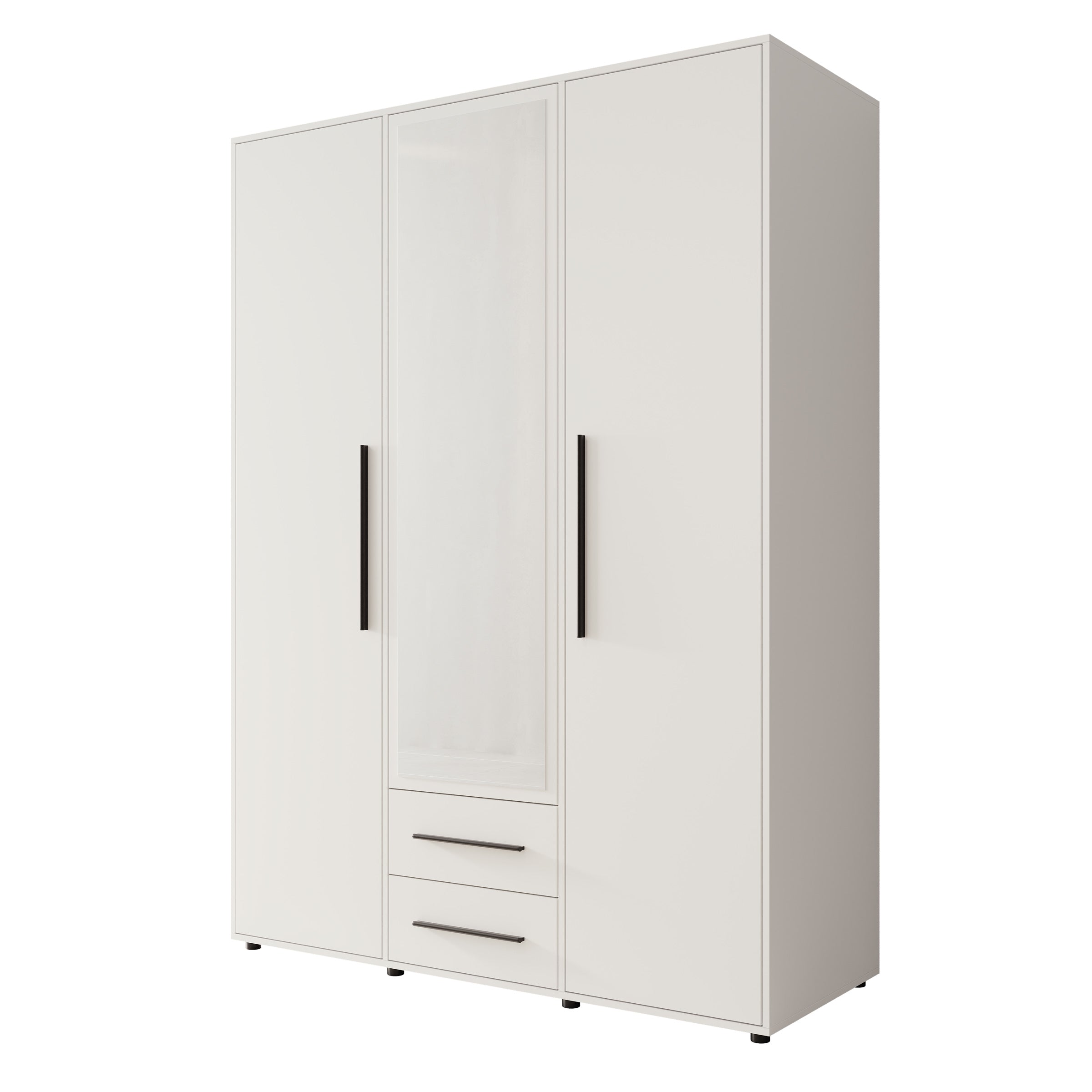 Montalo - Kledingkast 3-deurs - Wit - 150x59x206 cm