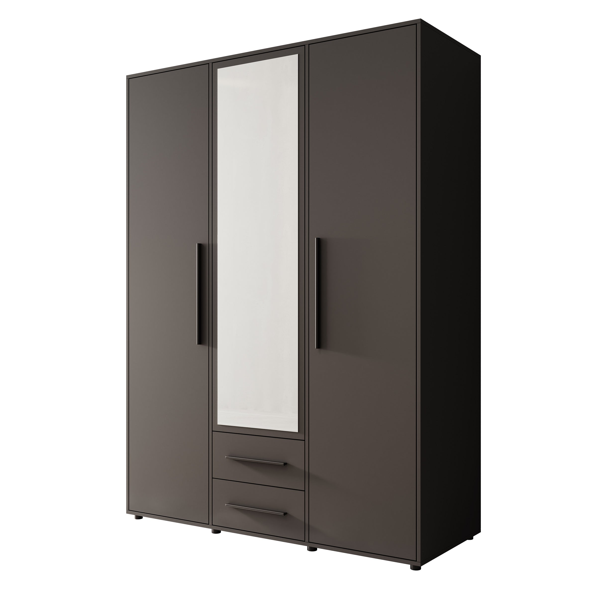 Montalo - Kledingkast 3-deurs - Zwart - 150x59x206 cm