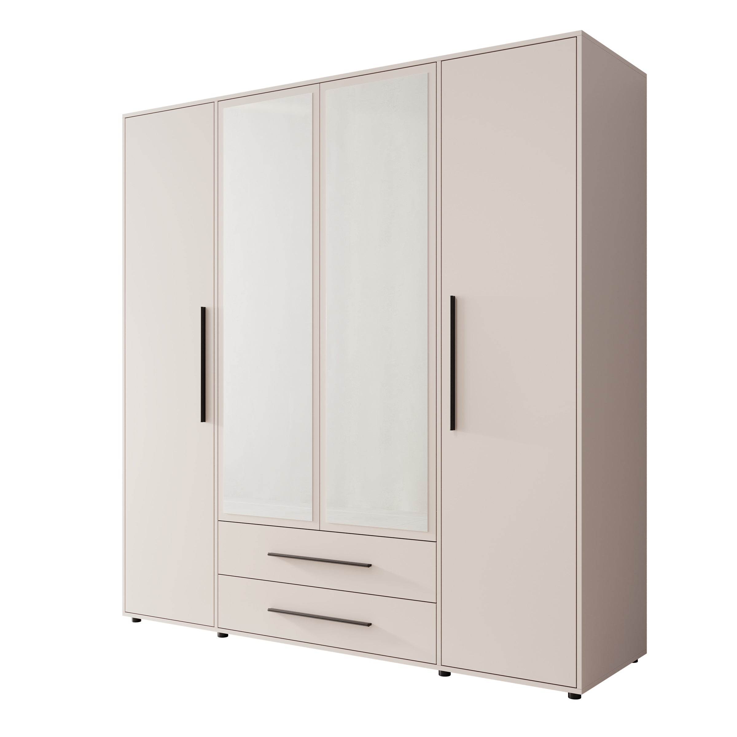 Montalo - Kledingkast 4-deurs - Beige - 198x59x206 cm
